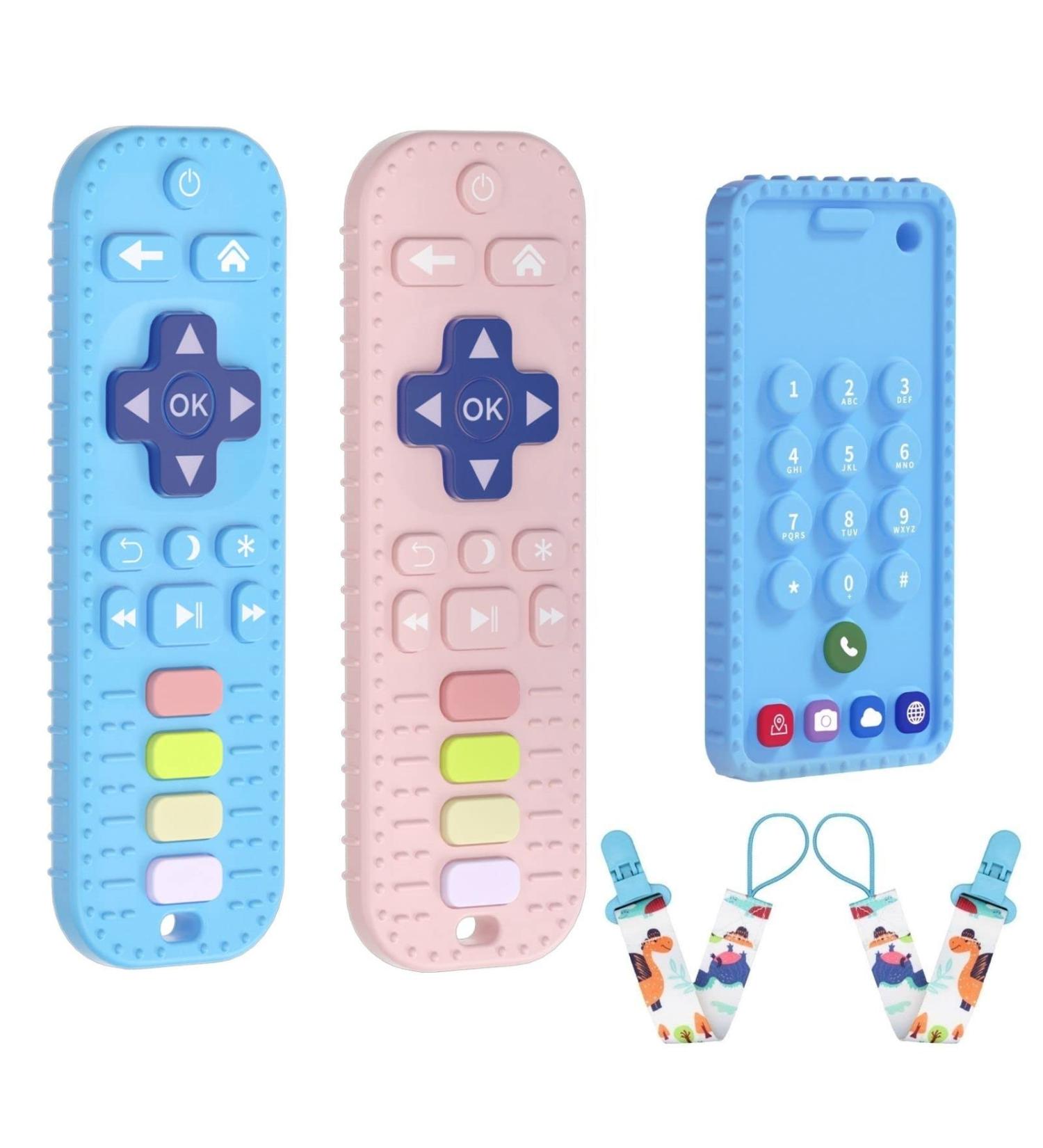 JIECH Remote and Phone Teether Toys for Babies | Safe & Soothing Teething Relief - Buy Online on GoSupps.com