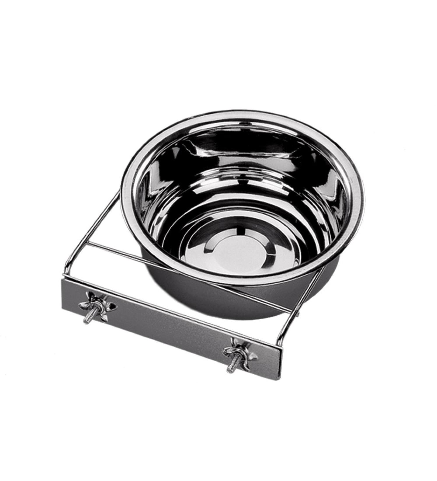 Nobby stainless steel bowl with fastening ring with screw 18.5 cm 1.40 ltr 1 piece silver black 18 cm