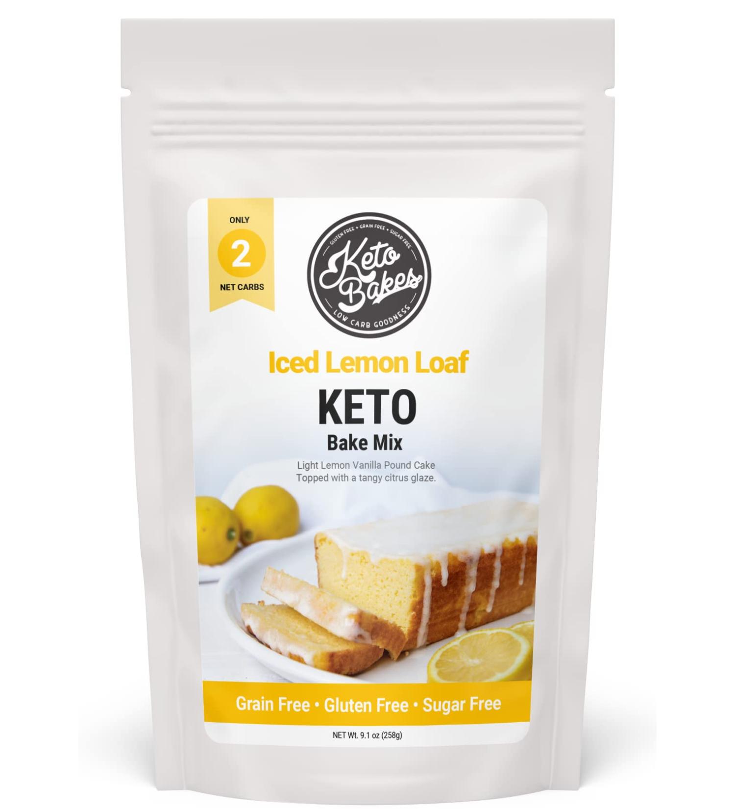 KetoBakes Low Carb Iced Lemon Loaf Mix - Gluten Free & Diabetic Friendly - 2g Net Carbs - Clean Keto Baking Mix - Easy to Bake - Non-GMO Dairy Free & Wheat Free - 9.1 Ounce - Buy Online on GoSupps.com