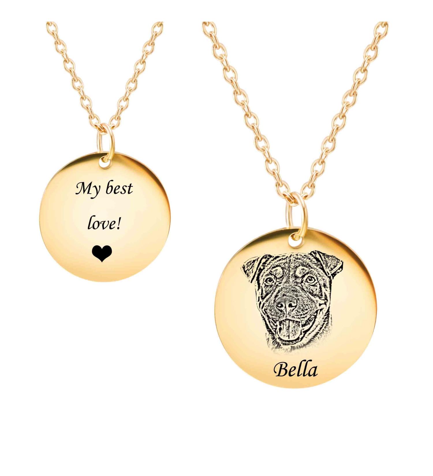 HooAMI Personalized Men's Necklace with Dog & Cat Pet Pendant - Custom Jewelry Chain in Gold - Buy Online on GoSupps.com
