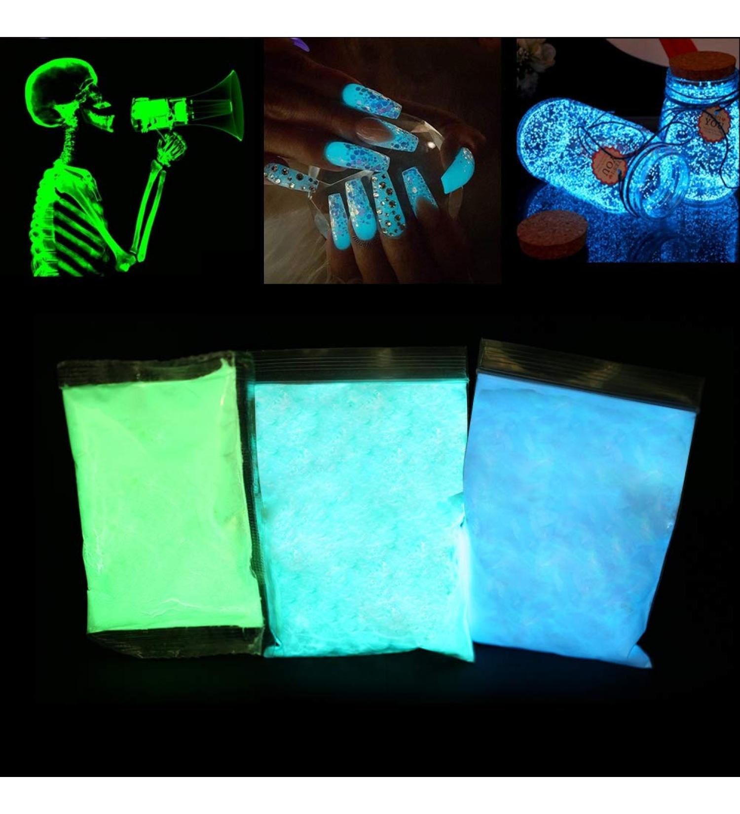 Fluorescent Powder 3x100g - Non-Toxic Luminescent Pigment for Neon Lights & Dark Effects - Professional Phosphorescent Color - Buy Online on GoSupps.com