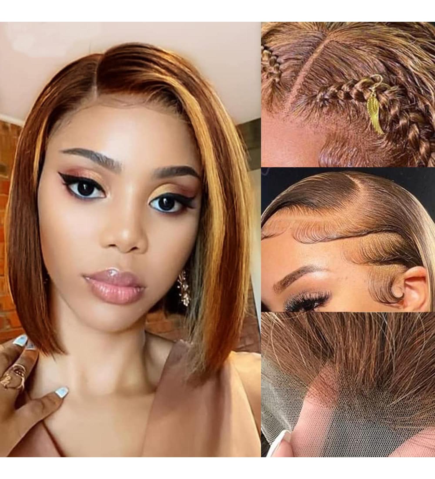 Ombre Bob Lace Front Wig Human Hair 4/27 | Pre Plucked & HD Frontal | 10 150% Density | For Black Women - Buy Online on GoSupps.com