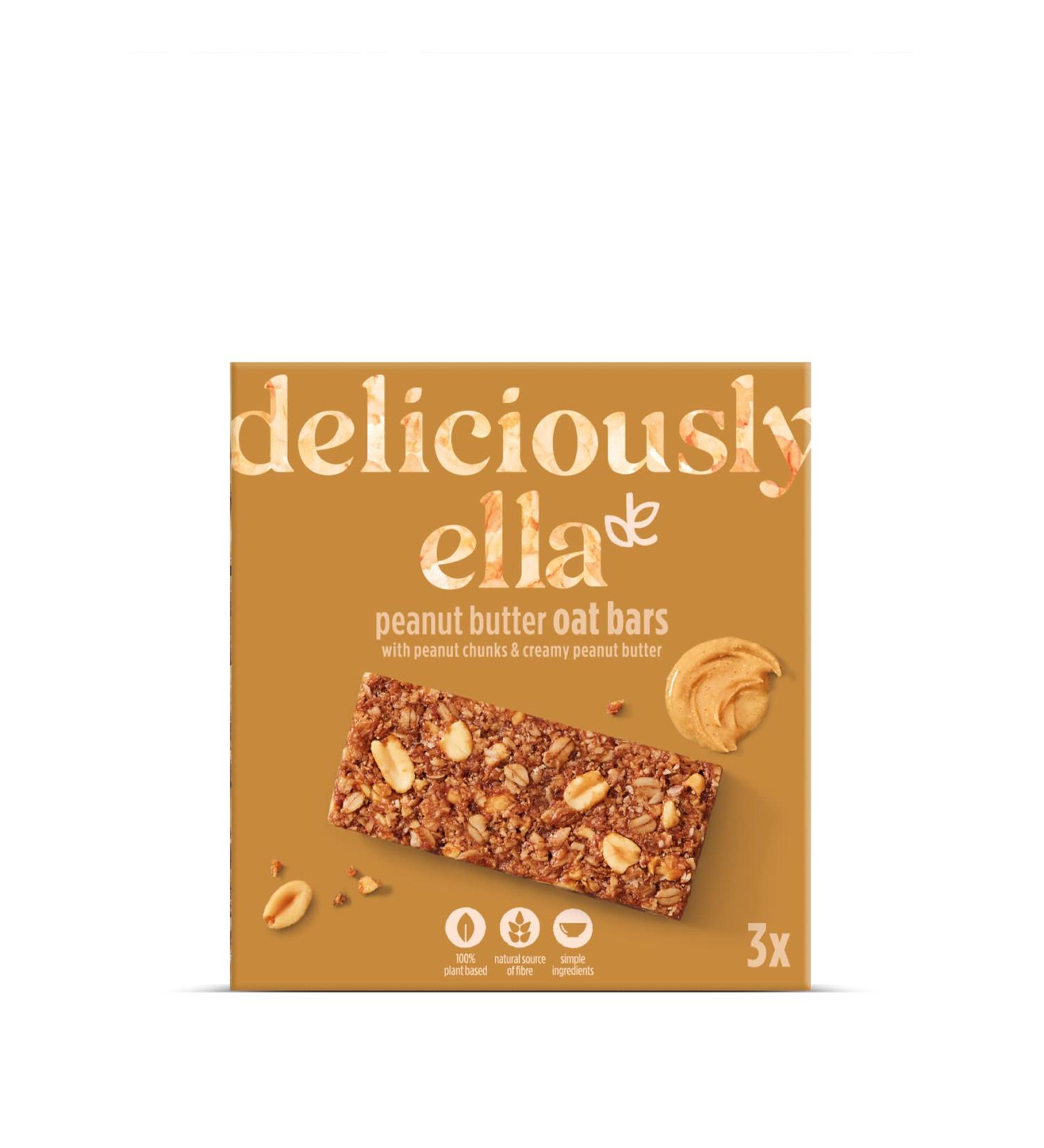 Deliciously Ella Lot de 3 barres d'avoine au beurre d'arachide (3 x 50 g)