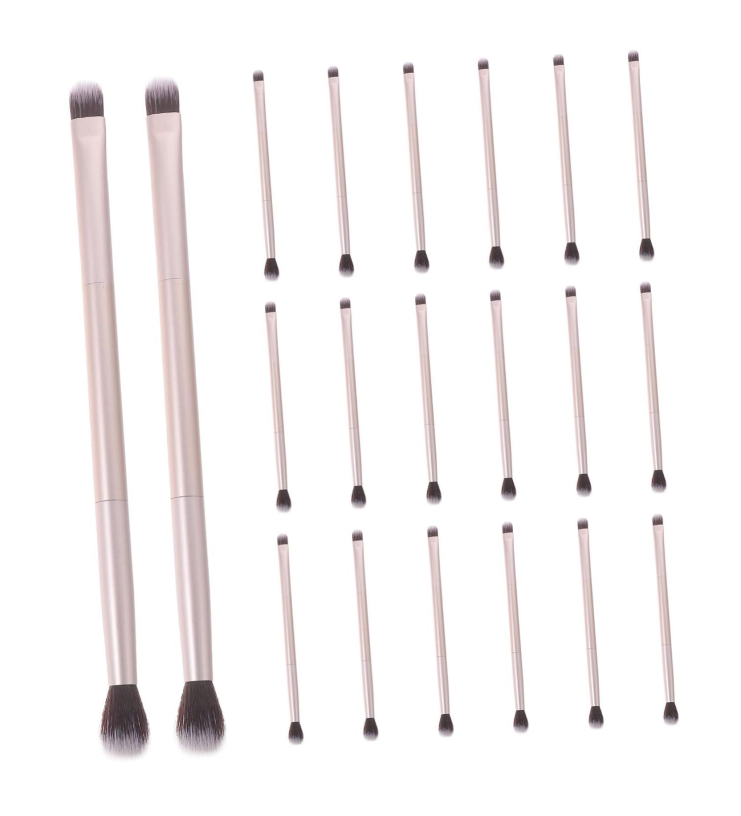 CANIGHT 20pcs Double Brush Makeup Brush Makeup Tools Beauty Tools Cosmetic Eye Brush Golden  - Buy Online on GoSupps.com