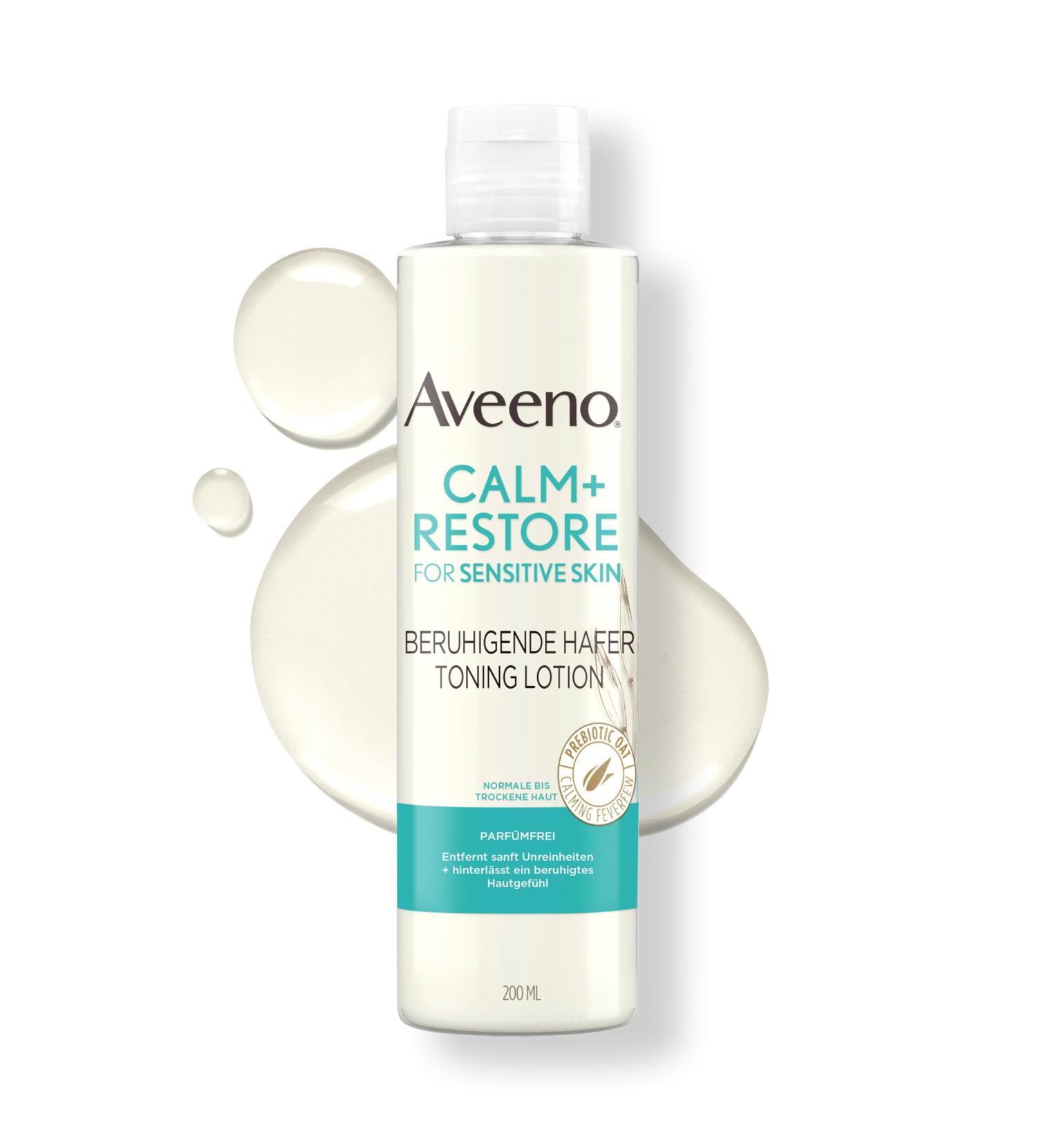 JOHNSON JOHNSON Aveeno Calm+Restore Soothing Oat Toning Lotion 200 ml perfumefree toner and refreshing makeup remover for sensitive skin with prebiotic oats and soothing feverfew