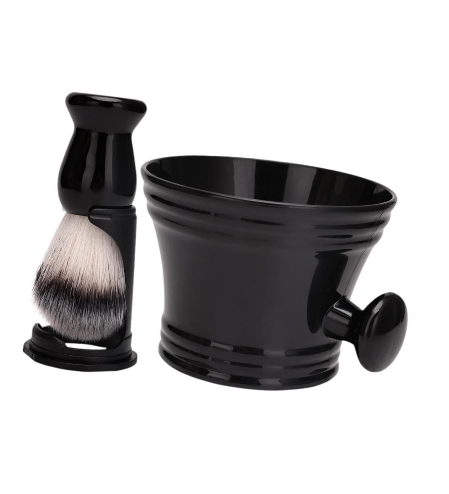 Premium Perfk Shaving Brush Set - Complete Kit with Bowl Cleaning Brush Soap & Mug | Perfect Gift for Husband Father & Hairdresser | Black - Buy Online on GoSupps.com