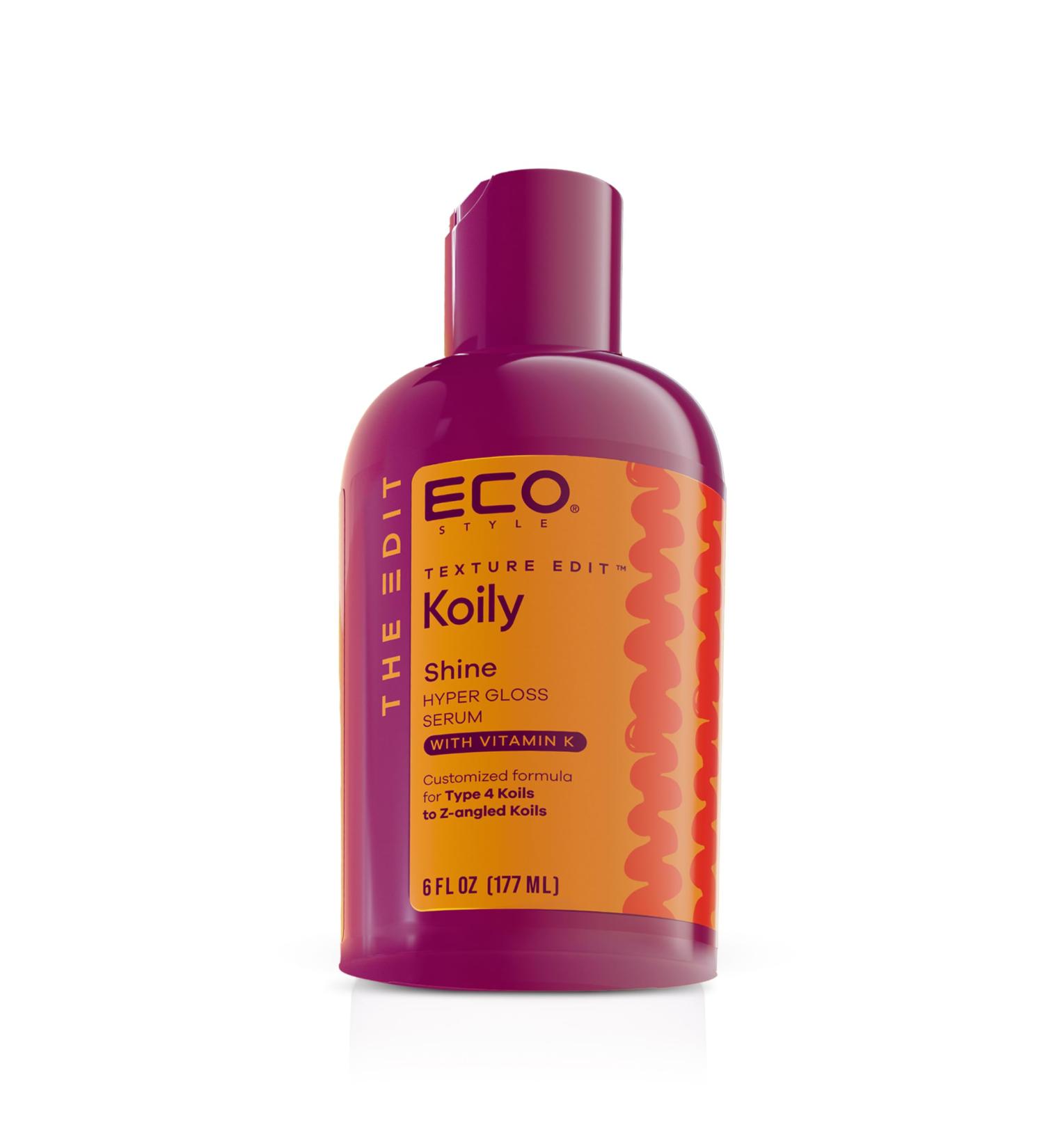Eco Style Koily Shine Hyper Gloss Serum for Type 4 Curly Hair | Nourishing & Sulfate-Free | Frizz Control & Natural Glow - 6 oz - Buy Online on GoSupps.com