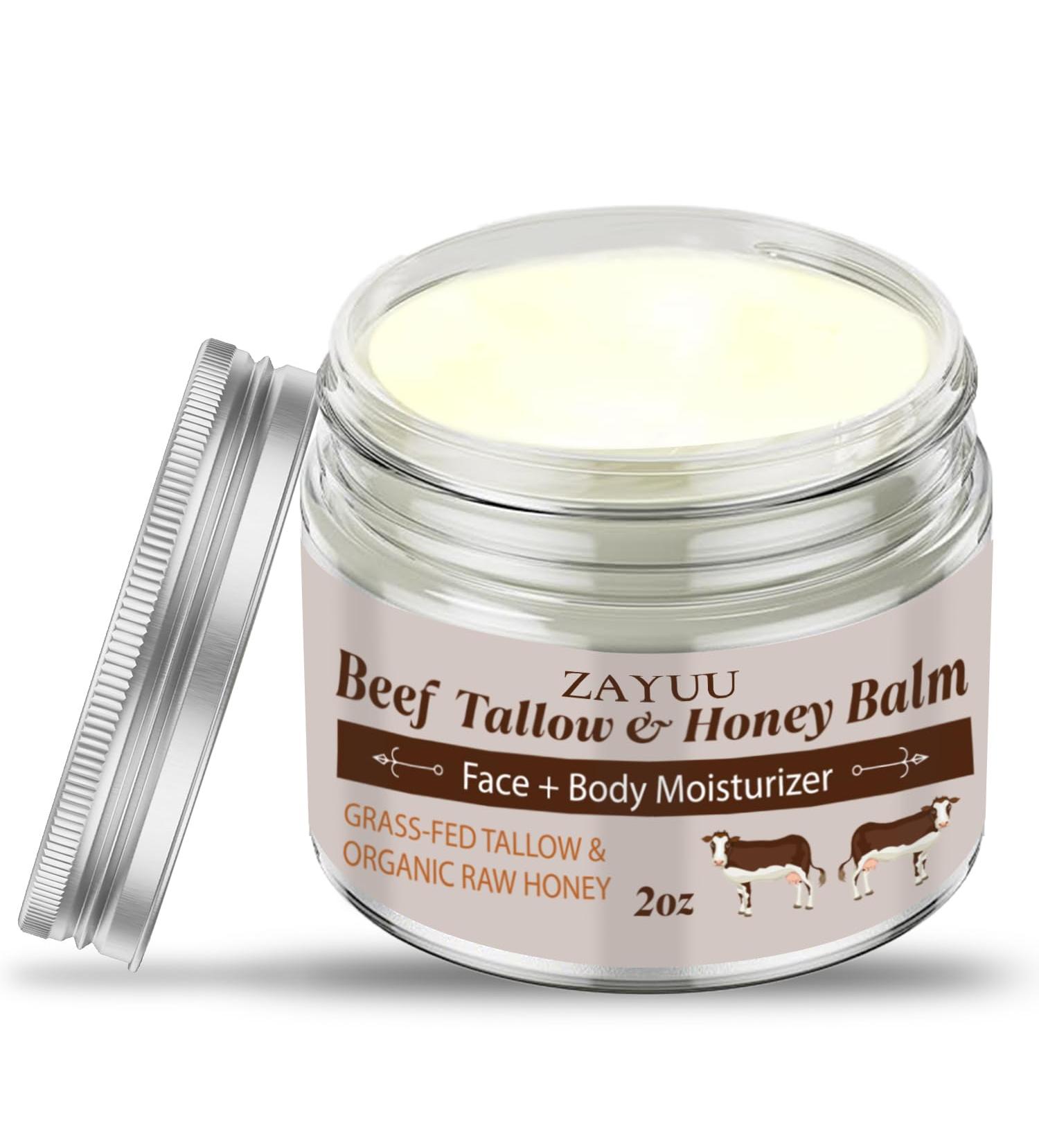 Beef Tallow & Honey Balm - All-Natural Moisturizer for Face & Body | Grass-Fed Tallow & Raw Honey Hydration - Buy Online on GoSupps.com
