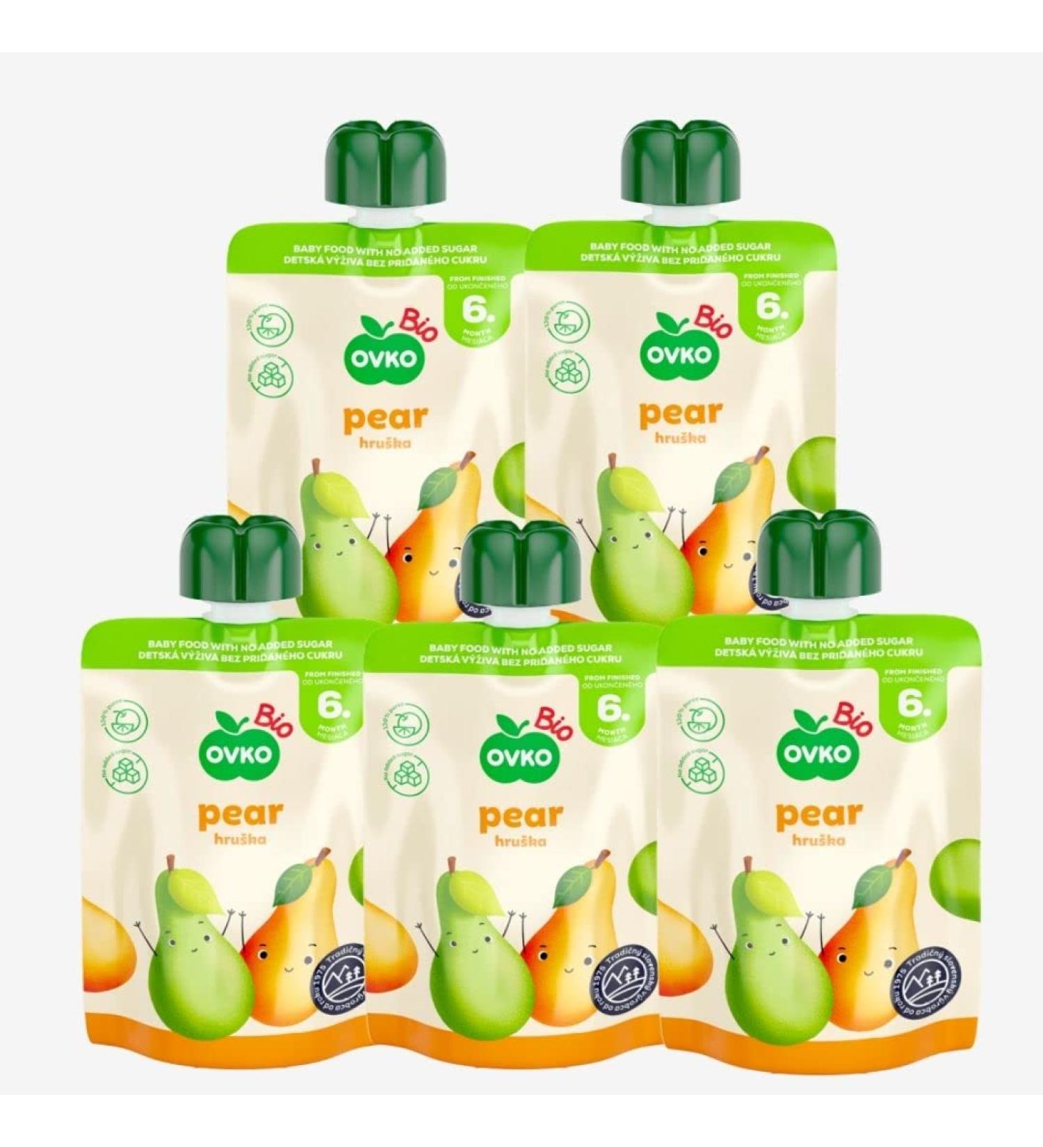 Organic pear puree after 6 months 90g Ovko - Buy Online on GoSupps.com
