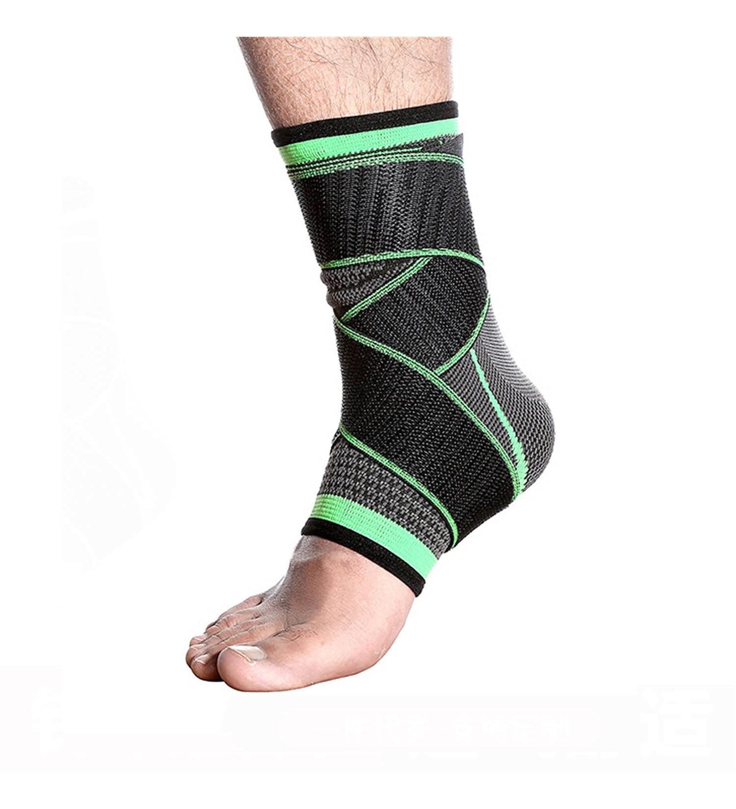 Ankle Brace for Men & Women - Comfortable Compression Sleeve Adjustable Support for Plantar Fasciitis Sports & Heel Pain Relief - Green Size L - Buy Online on GoSupps.com