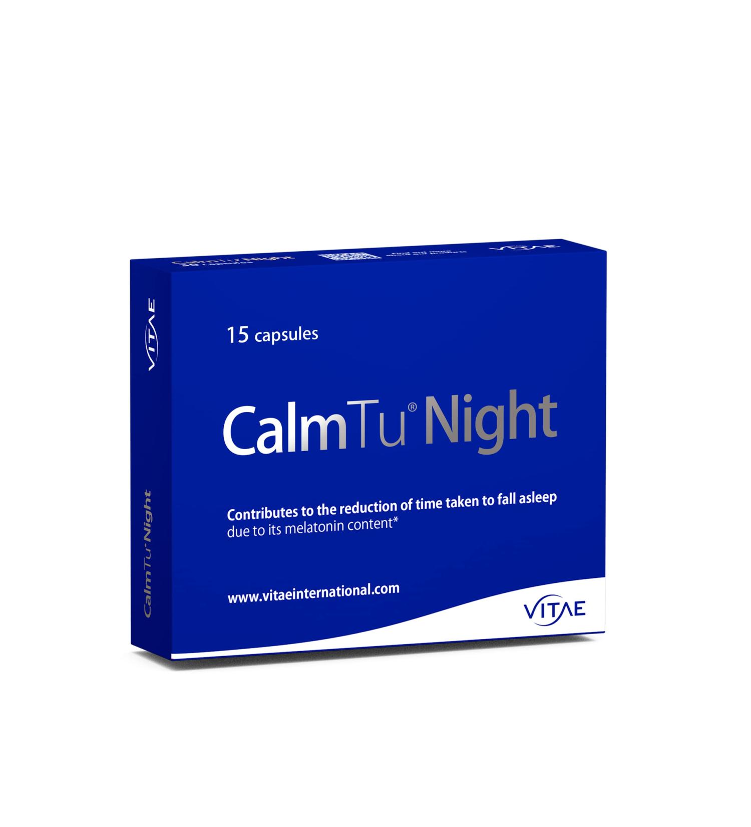 Vitae CalmTu Night -melatonin (1mg) Valerian passionflower California Poppy Melisa Magnesium- 15 Capsules 15 count (Pack of 1) 15 count