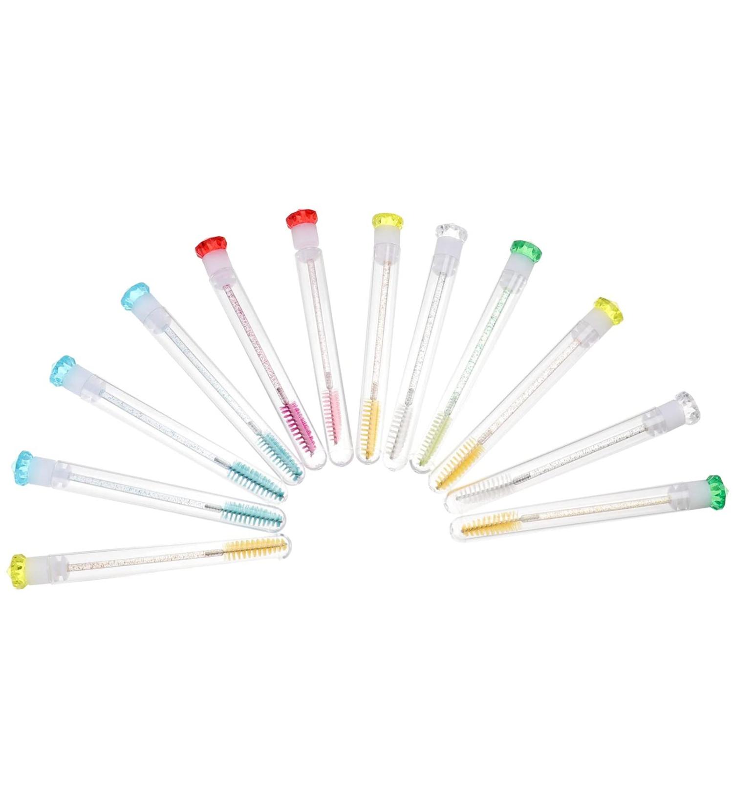 Healifty 12pcs Crystal Eyelash Brush Tube Disposable Containers False Lash Applicator Tool Mascara Brush Gem - Buy Online on GoSupps.com