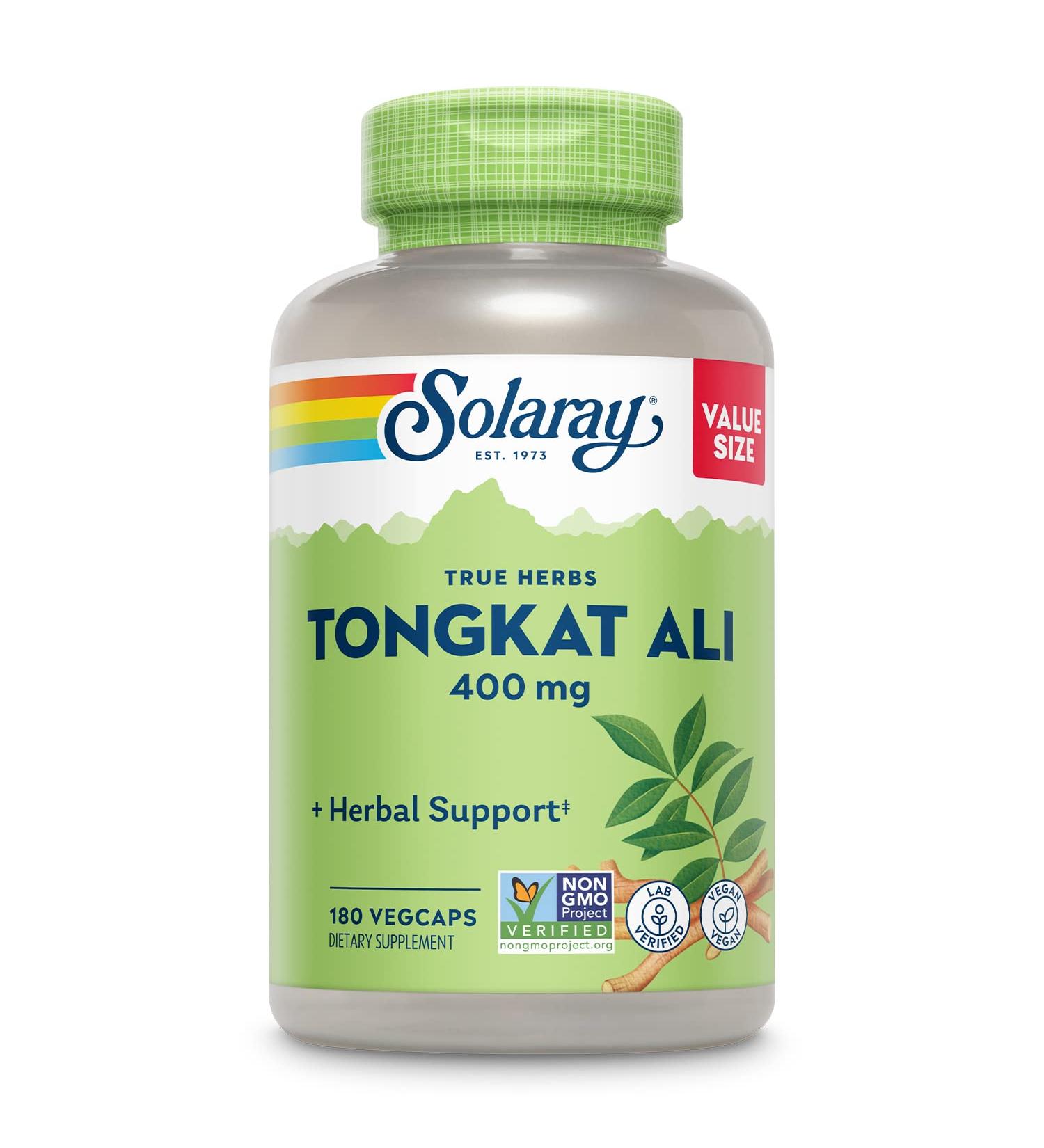 SOLARAY Tongkat Ali 400mg Supplement for Men - Increase Performance & Lean Muscle Growth - Natural Energy & Stamina Support - 180 Capsules - Buy Online on GoSupps.com
