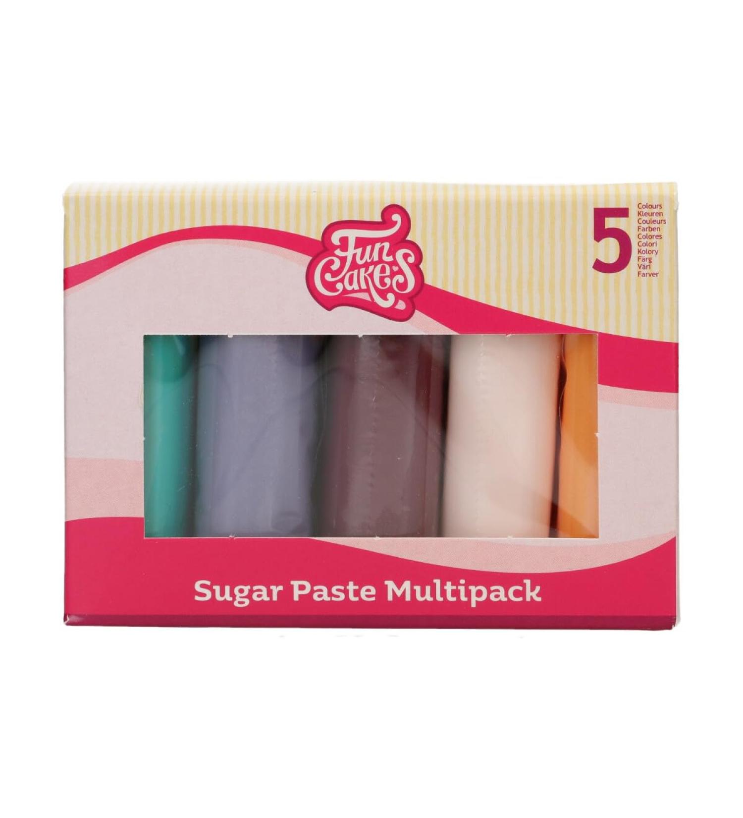 Funcakes Fondant Multipack - Boho Chic | Easy to Use Halal & Gluten-Free | 5 Colors (500g Total) for Perfect Cake Decorating - Buy Online on GoSupps.com