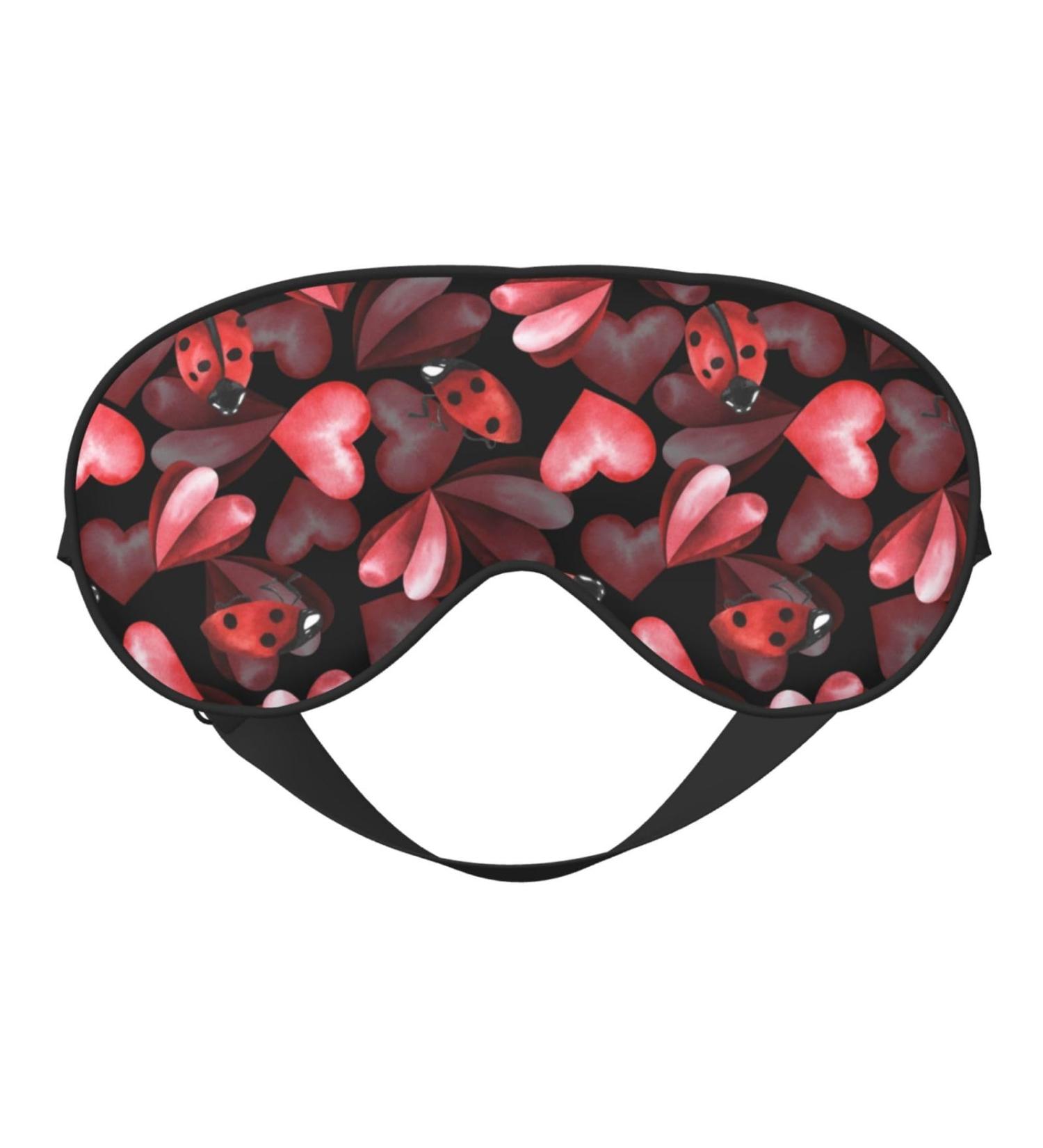 Buy Adjustable Ladybugs & Red Hearts Sleep Mask - Soft Double-Sided Eye Covers for Ultimate Comfort & Eye Edema Relief | International Shipping Available - Buy Online on GoSupps.com