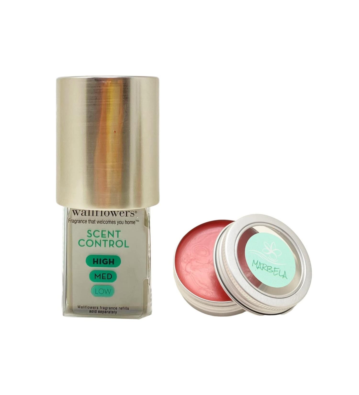 Bath & Body Works Silver Metallic Wallflowers Scent Control Fragrance Plug and a Strawberry Lip Balm - Buy Online on GoSupps.com
