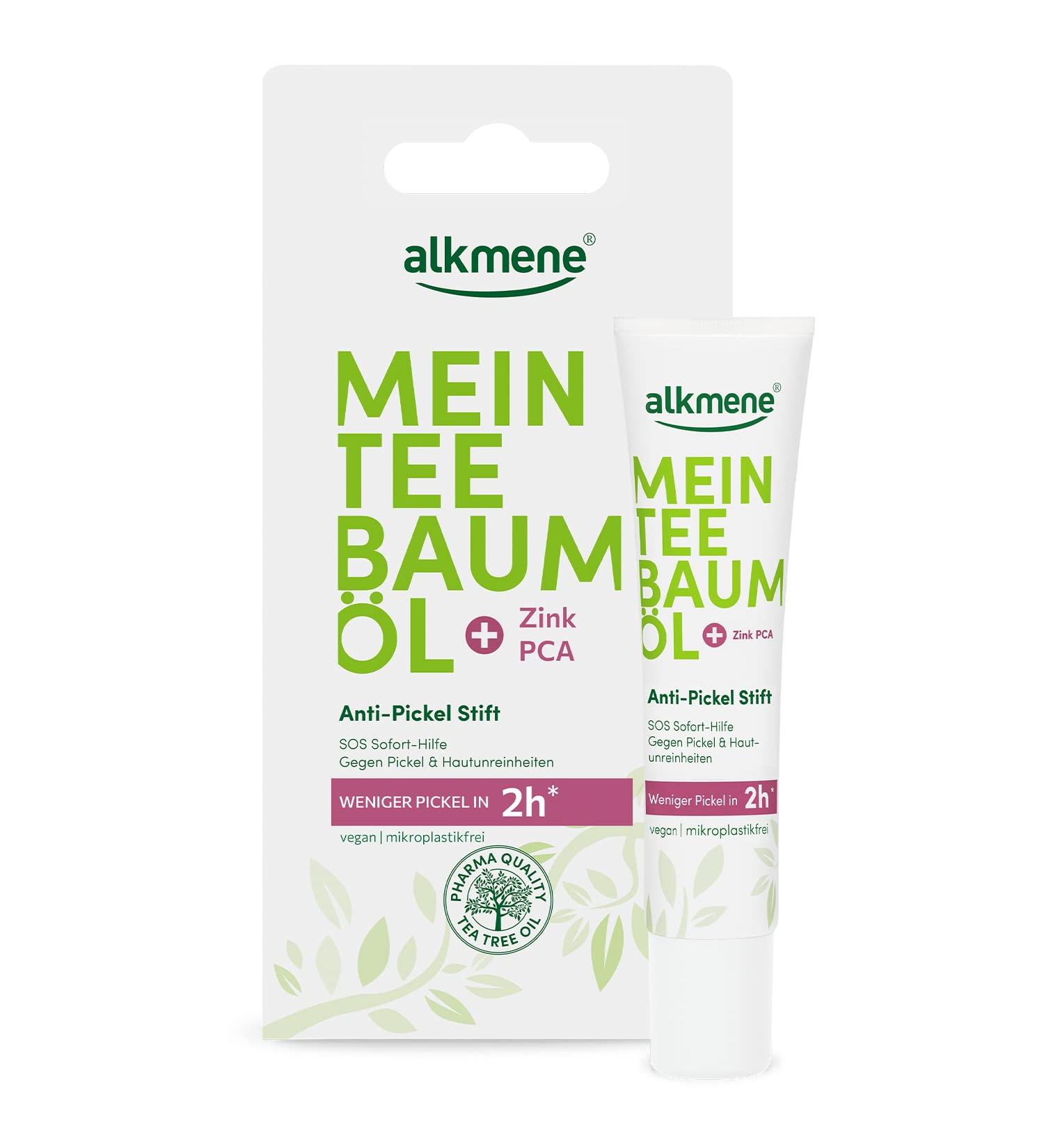 Alkmene Tea Tree Oil Anti Pimple Pen 15ml - Fast Natural Spot Treatment Vegan & Climate-Neutral - Effective SOS Solution for Blemishes - Buy Online on GoSupps.com