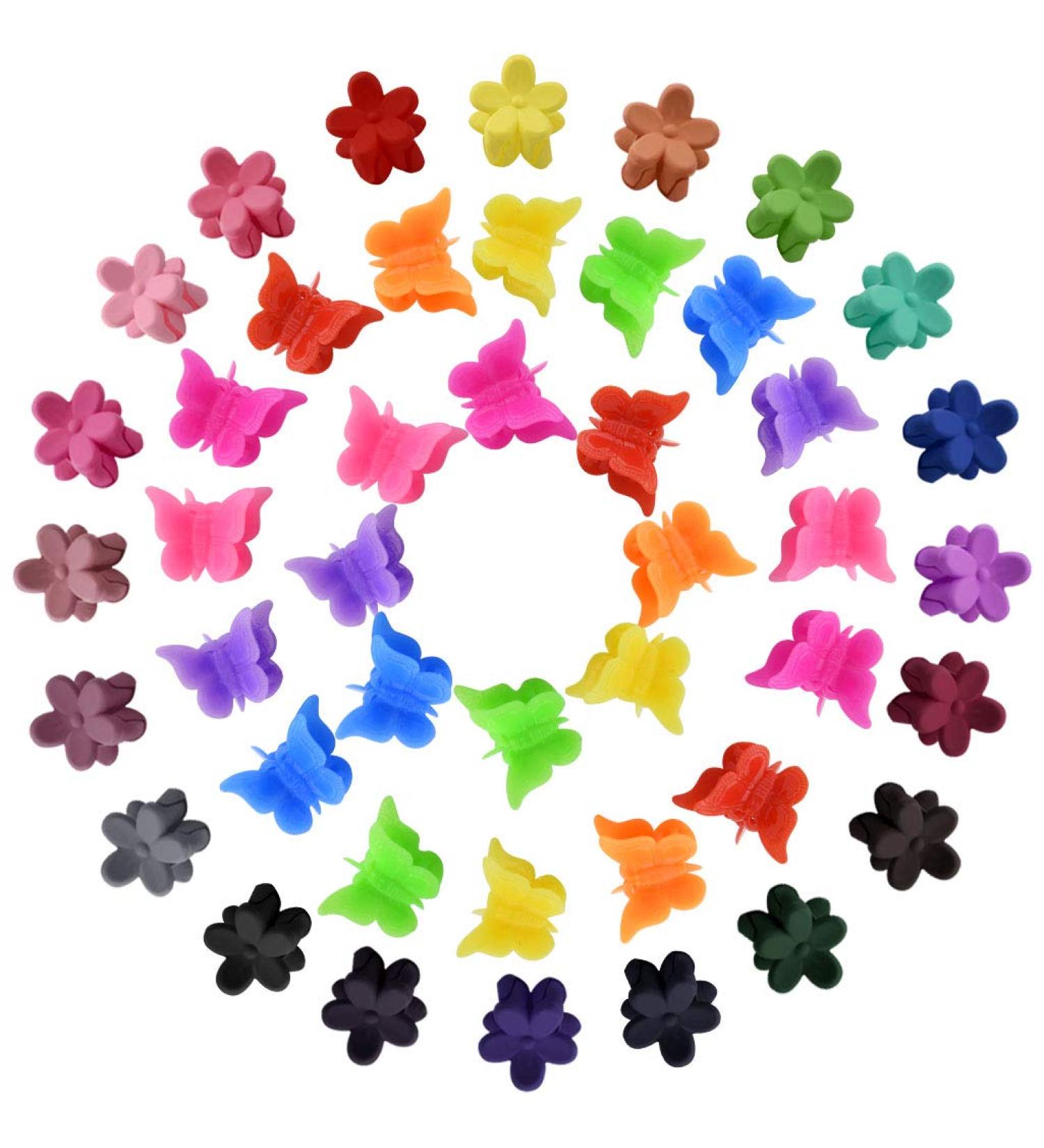 Fengek 160 Pcs Mini Hair Clips Set for Girls and Women - Butterfly and Petal Clips Hair Accessories in Assorted Colors - Buy Online on GoSupps.com