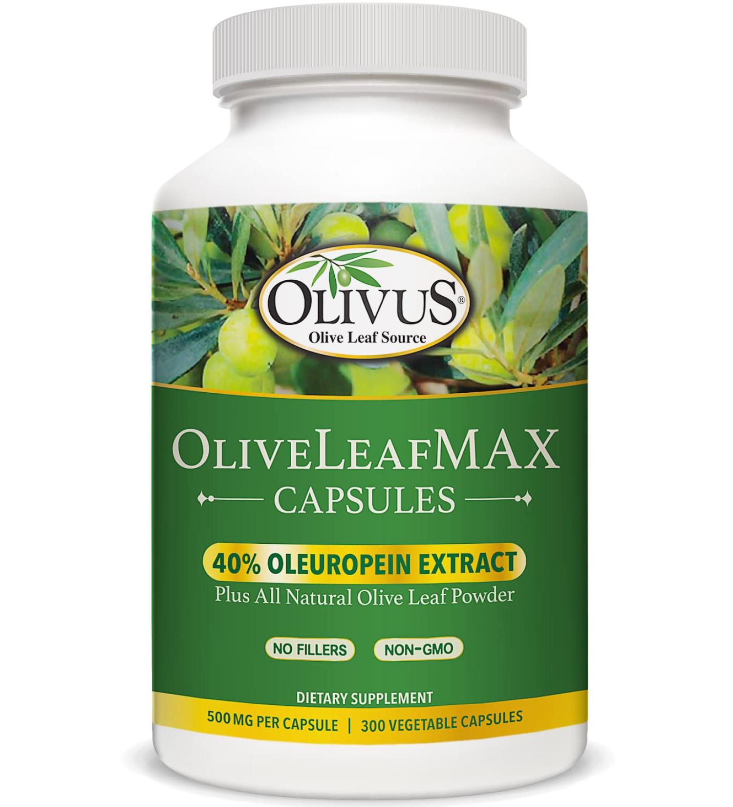 OliveLeafMAX Olive Leaf Extract (40% Oleuroepin) + Organic Powder | 300 Vegetarian Capsules | Sourced from Spain | GMP Facility | 300 Count - Buy Online on GoSupps.com