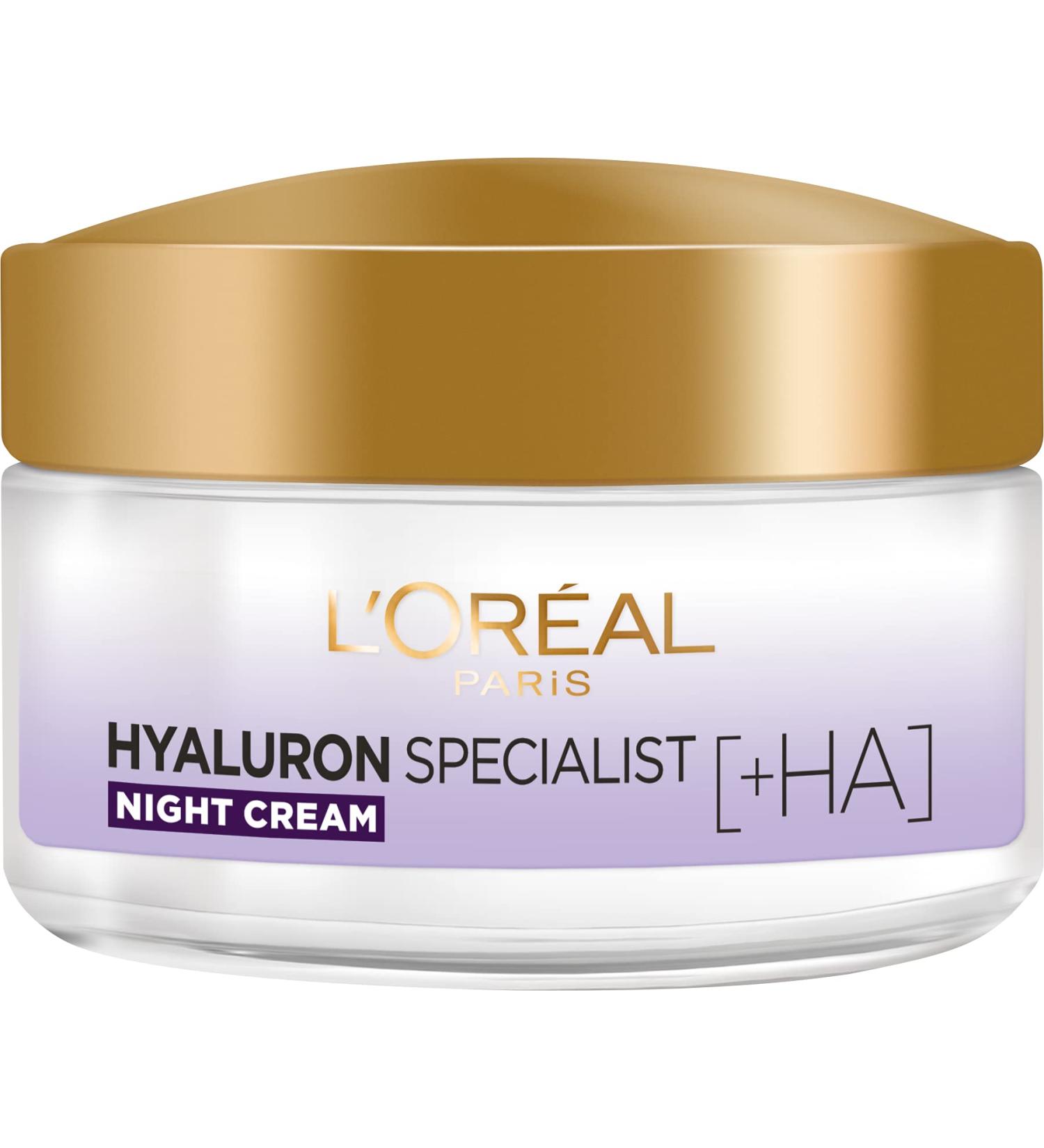 L'Or al Paris Hyaluron Specialist Night Cream 25+ | Moisturizing Face Cream with Dual Hyaluronic Acid | 50ml - Hydrate & Revitalize Your Skin - Buy Online on GoSupps.com