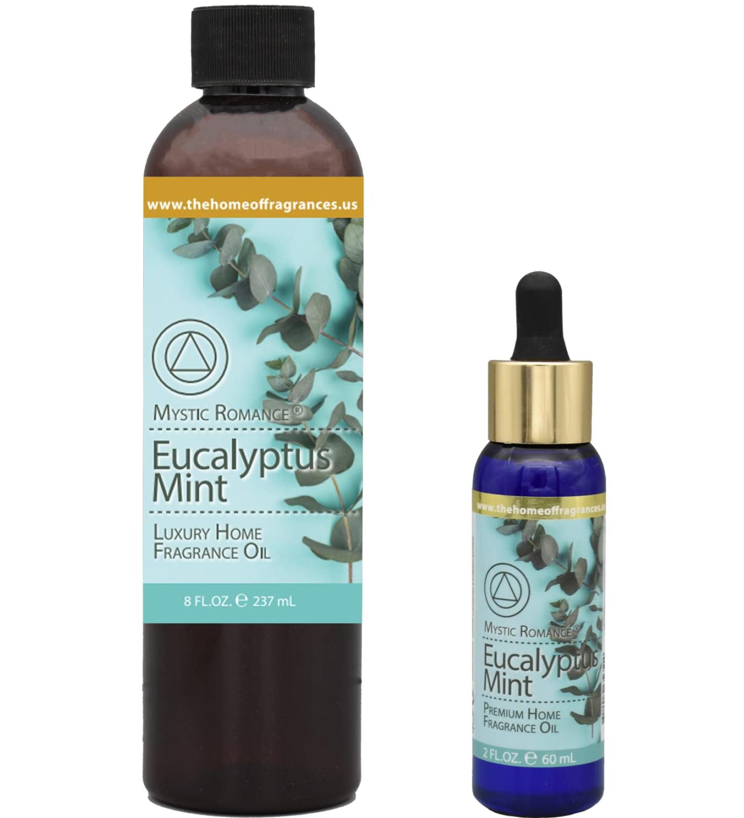 The Home of Fragrances - Set of 2 Bottles of Fragrance Oils - 2oz & 8oz (Eucalyptus Mint)