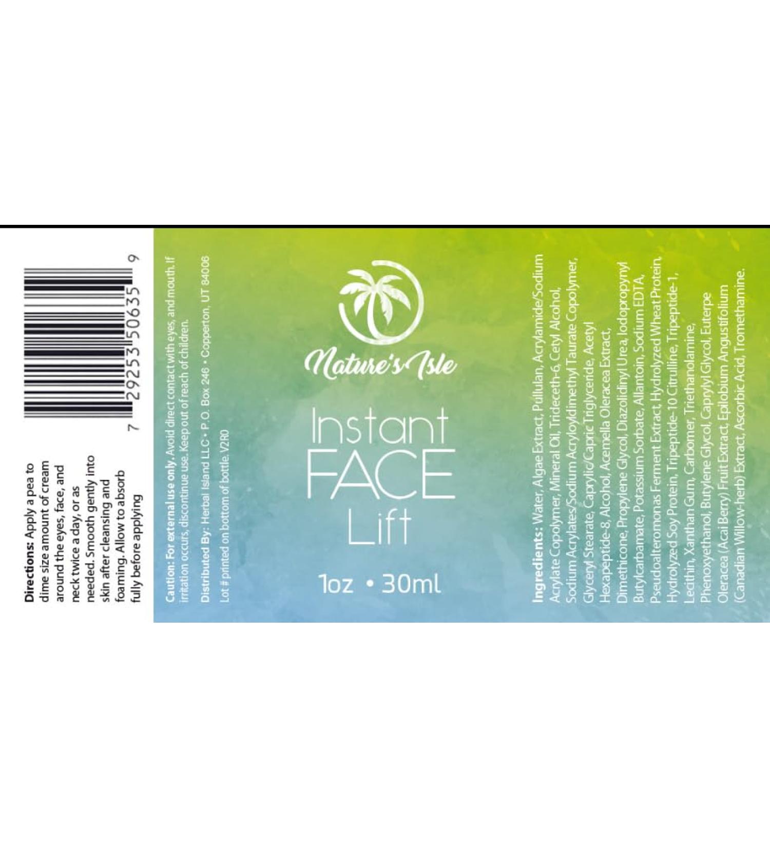 Herbal Island INSTANT FACE LIFT CREAM 4 Fl Oz (Pack of 1)