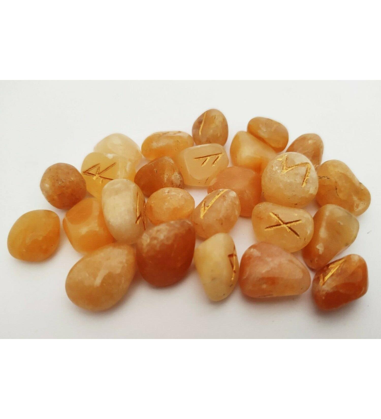 Sharvgun Citrine Rune Stone Set 25 pi ces avec tableau en bois MDF runique grav lettrage pa en symbolique velours noir/rouge pochette - Buy Online on GoSupps.com