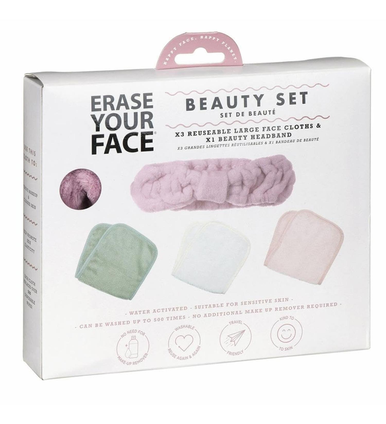 Reusable Make Up Wipe Cloth & Headband Beauty Set