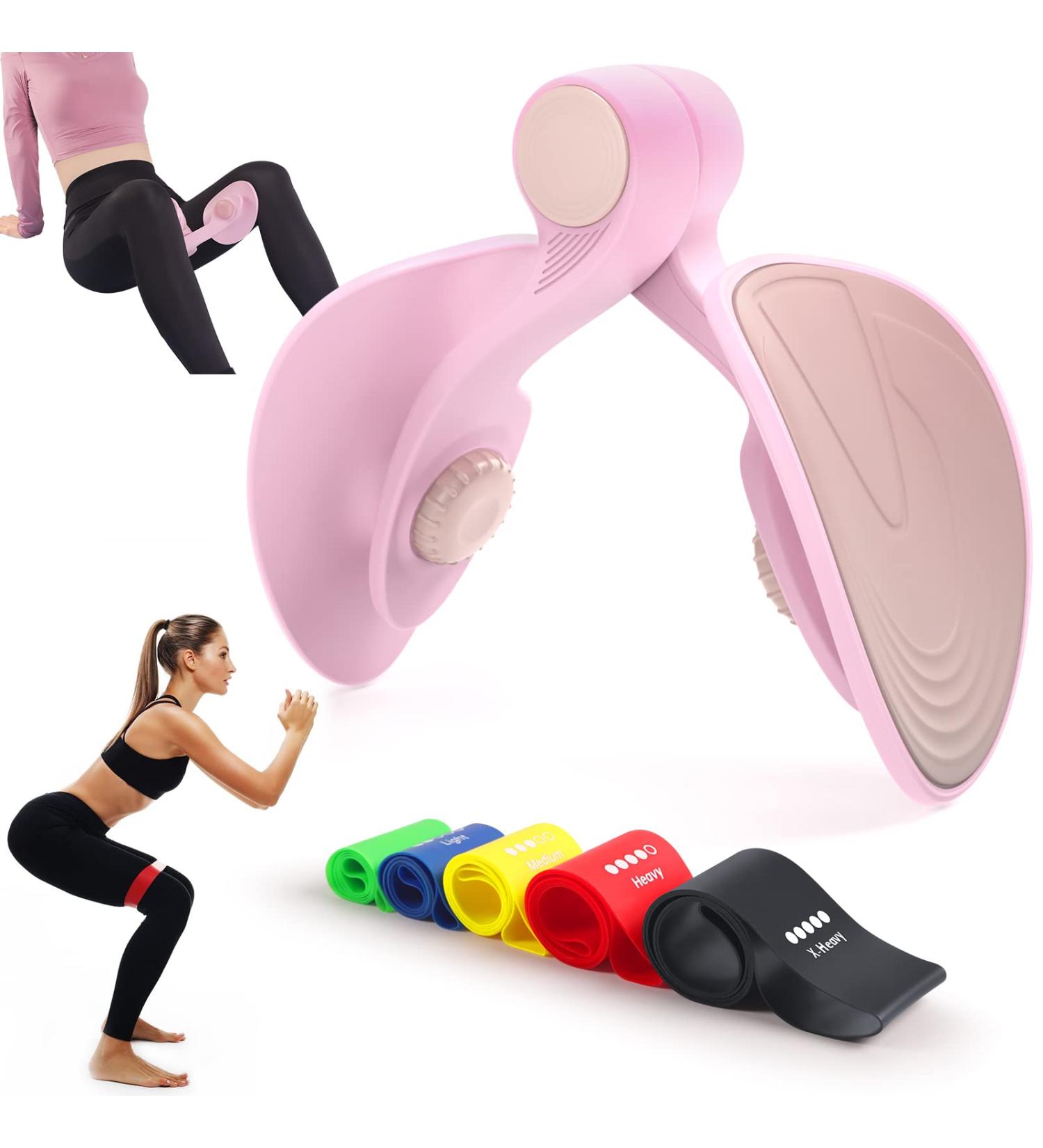 Spopal Pelvic Floor Strengthener - 5 Resistance Bands for Women & Men - Postpartum Rehabilitation & Beautiful Buttocks - Pink - Buy Online on GoSupps.com