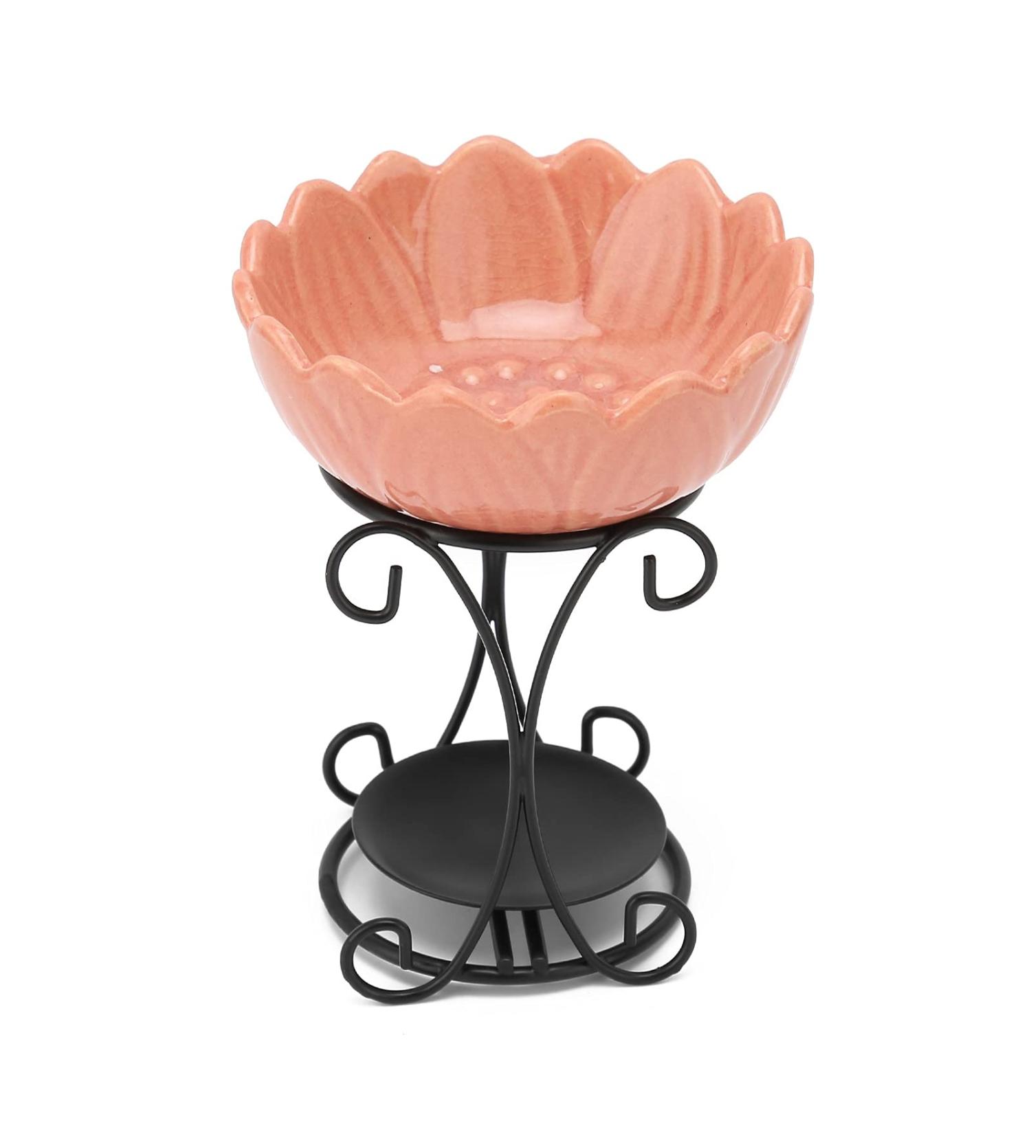 Syrisora Aroma Furnace Iron 70ml Essential Oil Furnace with Ceramic Bowl for Indoor Home Office Gym Studio Decoration (Pink) - Buy Online on GoSupps.com