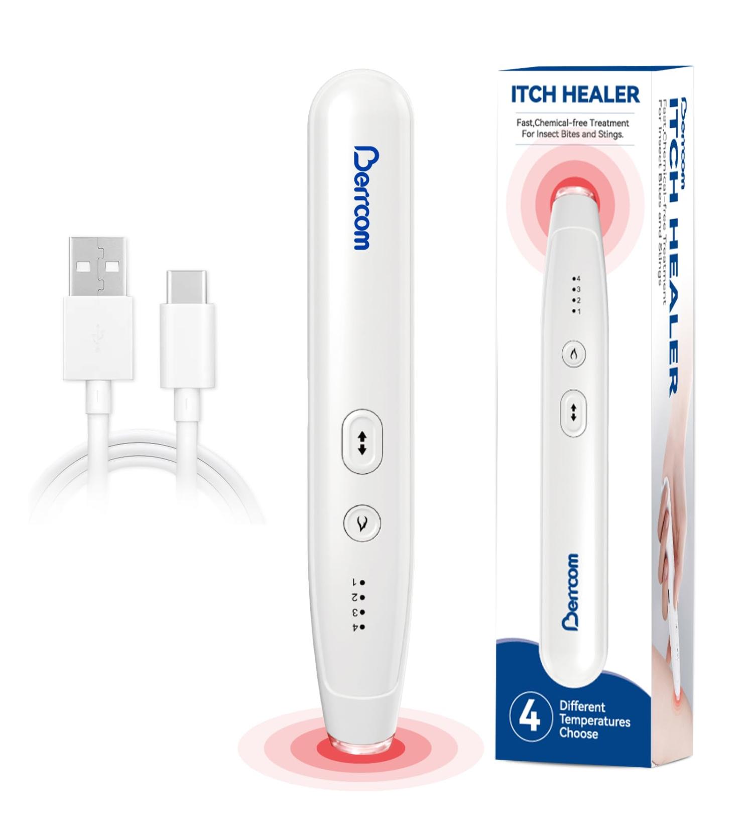 Berrcom Insect Sting & Bite Relief | Chemical-Free Treatment for Itching & Swelling | Rechargeable Bug Bite Healer for Mosquito Bites - Shop Internationally - Buy Online on GoSupps.com