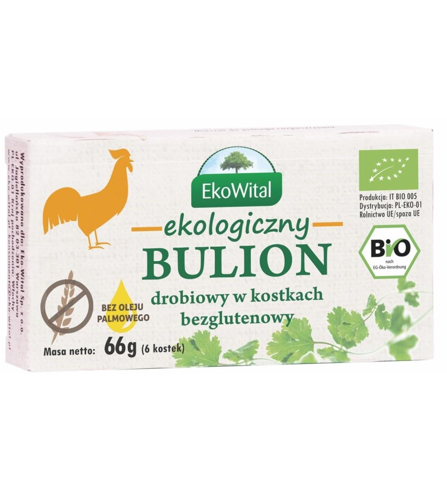 Bouillon de Poulet en Cubes (sans huile de palme sans gluten) BIO 66 g