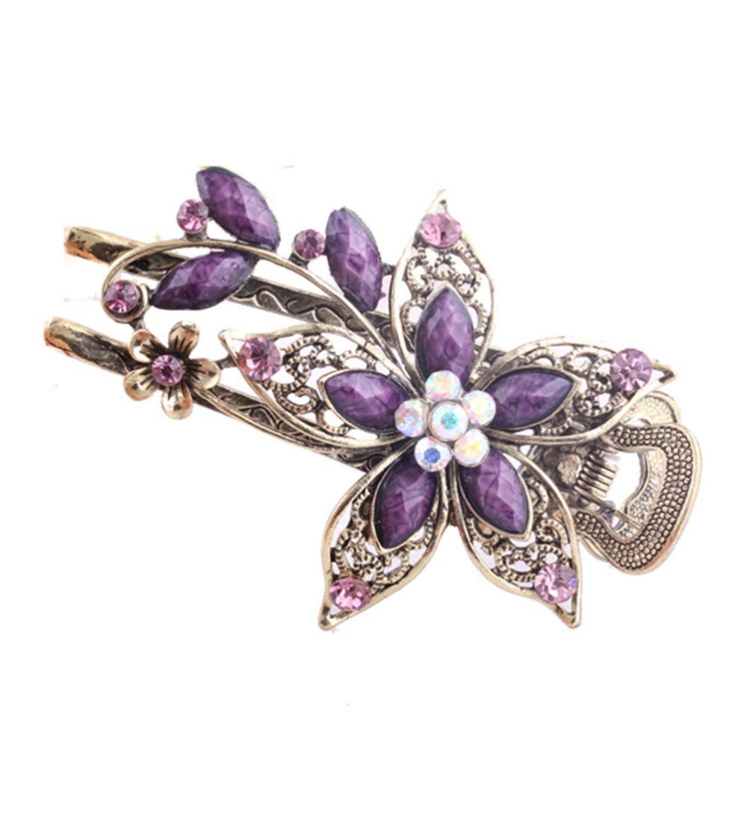 Uonlytech Green Hair Clip Hair Clamp Snap Barrettes Hair Clips Alligator Hair Clips Hair Clips for Women Rhinestones Hairclips Hair Barrette Crystal Miss Headgear Purple - Buy Online on GoSupps.com