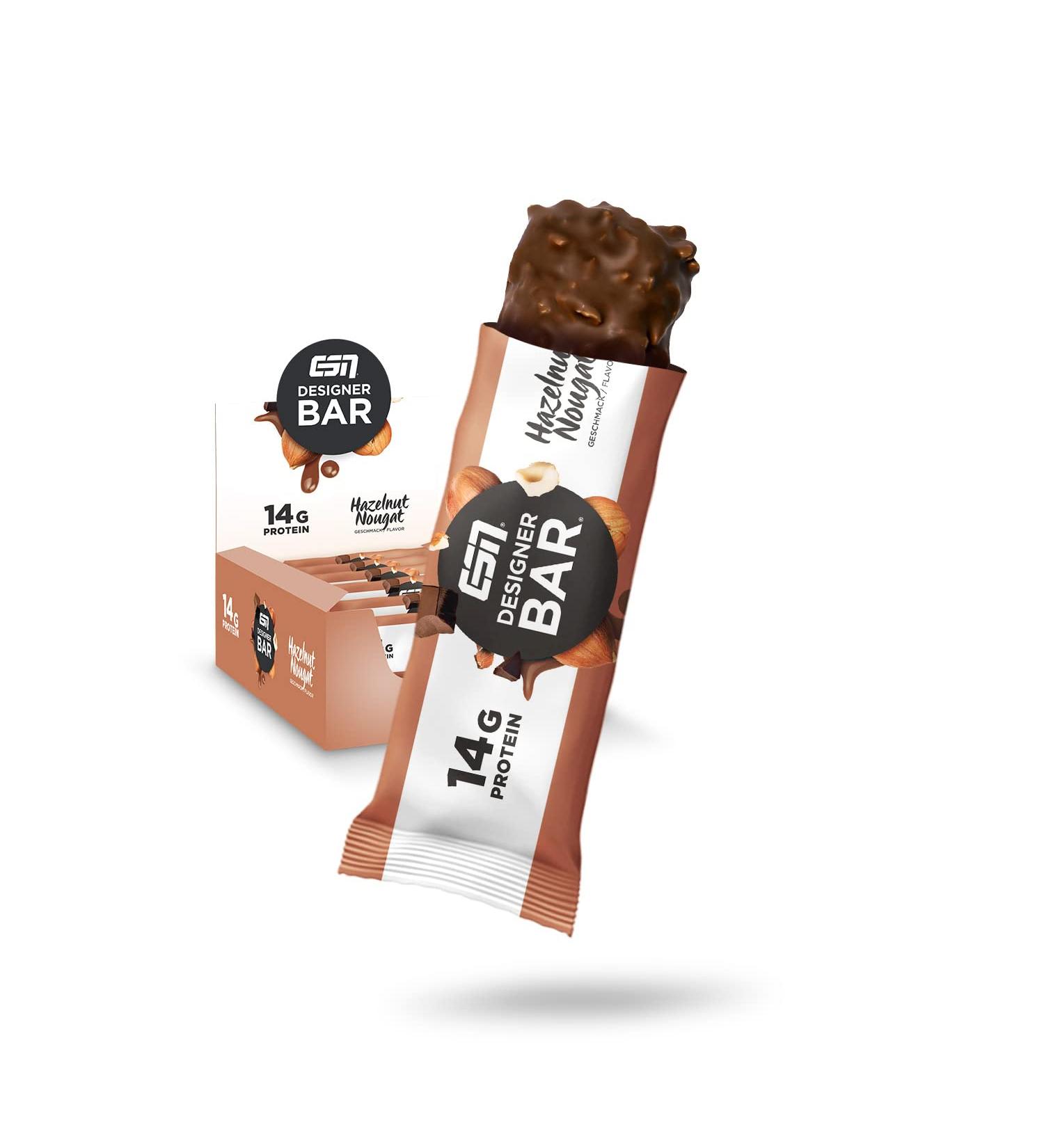 ESN Designer Bar Box Hazelnut Nougat 12 x 45g Protein Bars - Buy Online on GoSupps.com