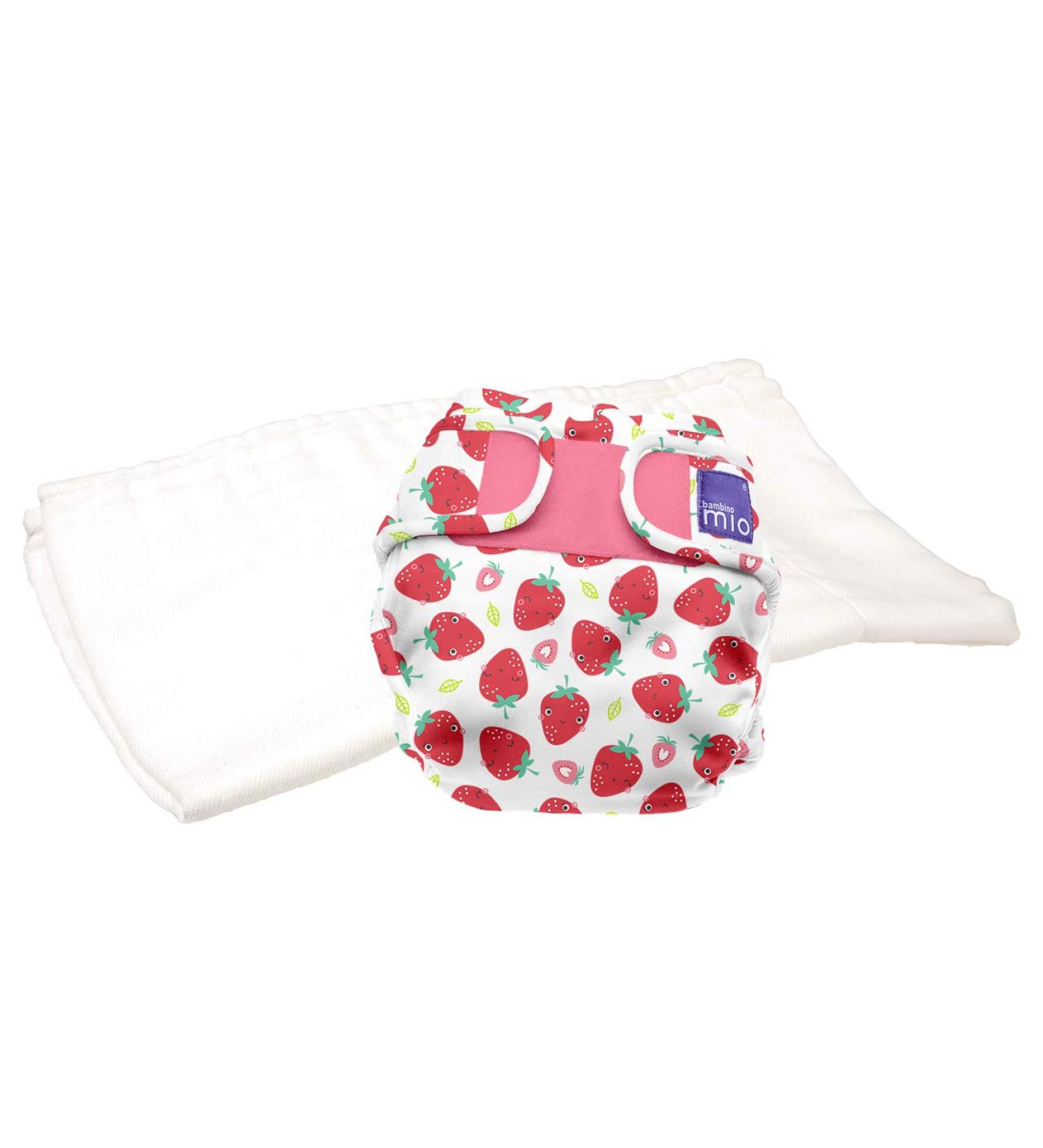 Bambino Mio Mioduo Two-Piece Reusable Eco Nappy Strawberry Cream Size 1 (<9kgs) - Buy Online on GoSupps.com