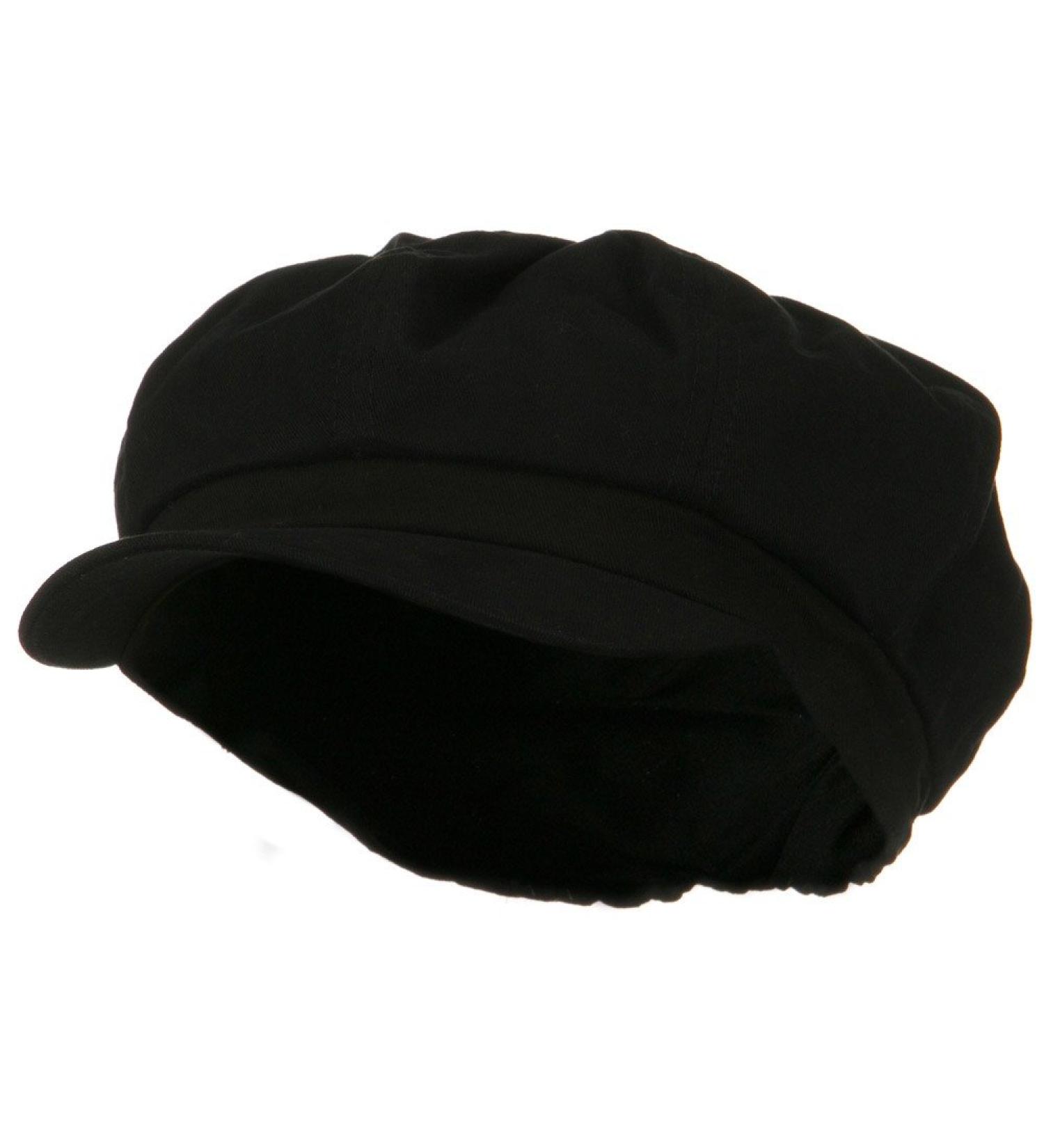 Black Cotton Elastic Big Size Newsboy Cap XXL-3XL | e4Hats.com - Buy Online on GoSupps.com