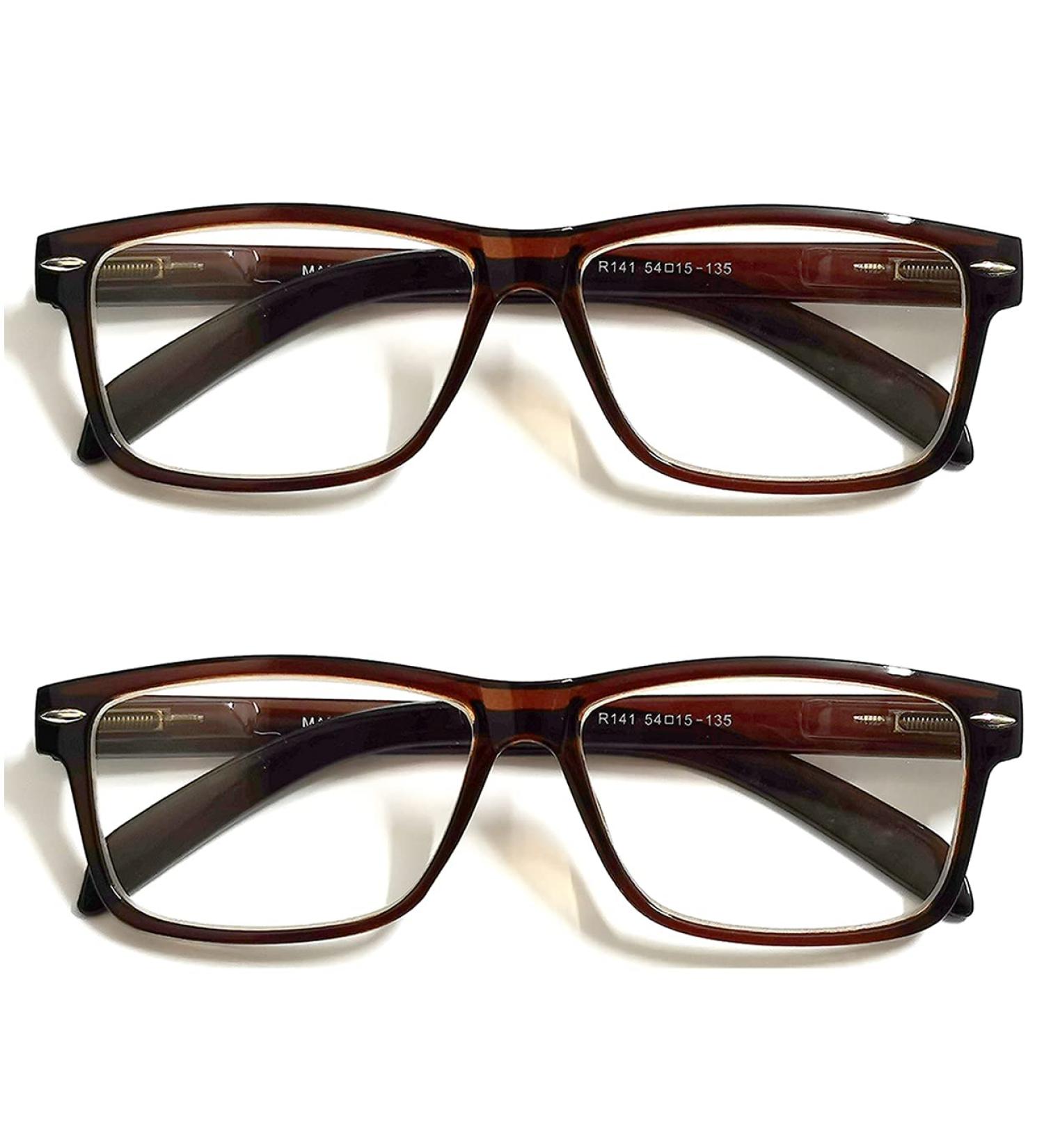 TWINKLE TWINKLE Reading Glasses 2 Pairs Brown +3.50 Magnification - Lightweight Comfort Spring Hinge Eyeglasses for Men and Women Readers (R141) - Buy Online on GoSupps.com