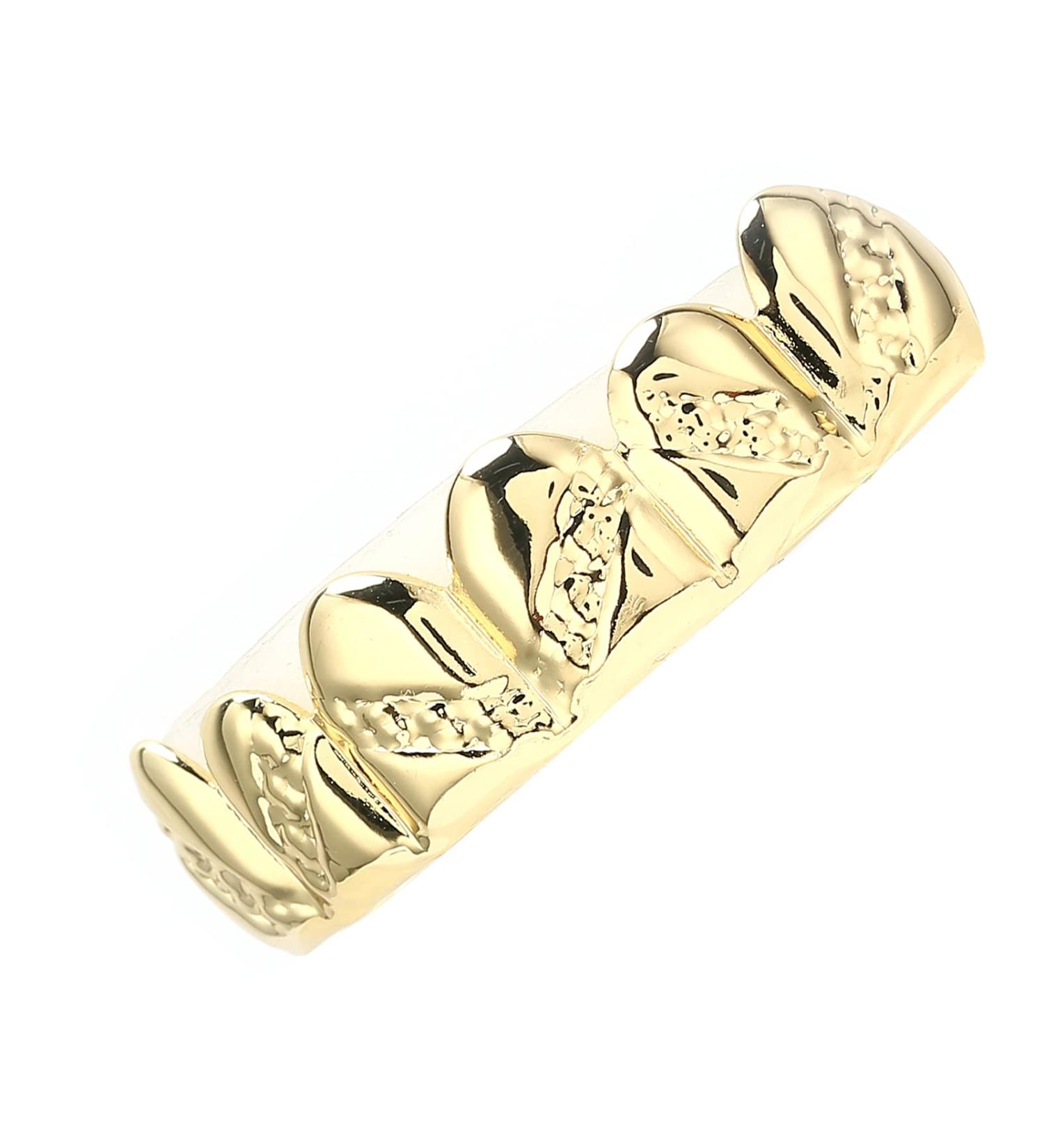 Metal Teeth Brace Portable Stable and Firm Light Weight Easy To Wear Hip Hop Brace for Men and Women for Upper Teeth for Most Tooth Sizes(Gold) - Buy Online on GoSupps.com