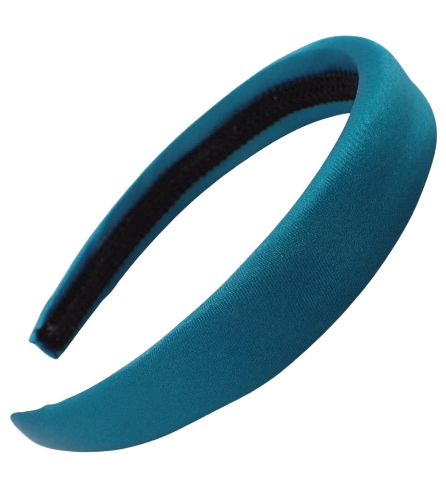 Topkids Accessories 2.5cm Padded Satin Alice band Kids Hair Accessories Headbands for Girls Hair Accessories for Girls Satin Headband Hairbands Women (Aqua Blue - Bright) - Buy Online on GoSupps.com