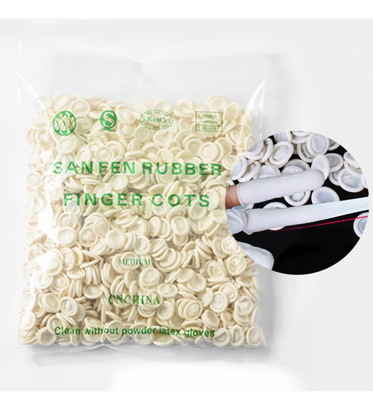 Syrisora Disposable Latex Finger Caps - 300 Pieces Slip-Proof Antistatic Milk White Finger Covers for Safe Contact - Buy Online on GoSupps.com