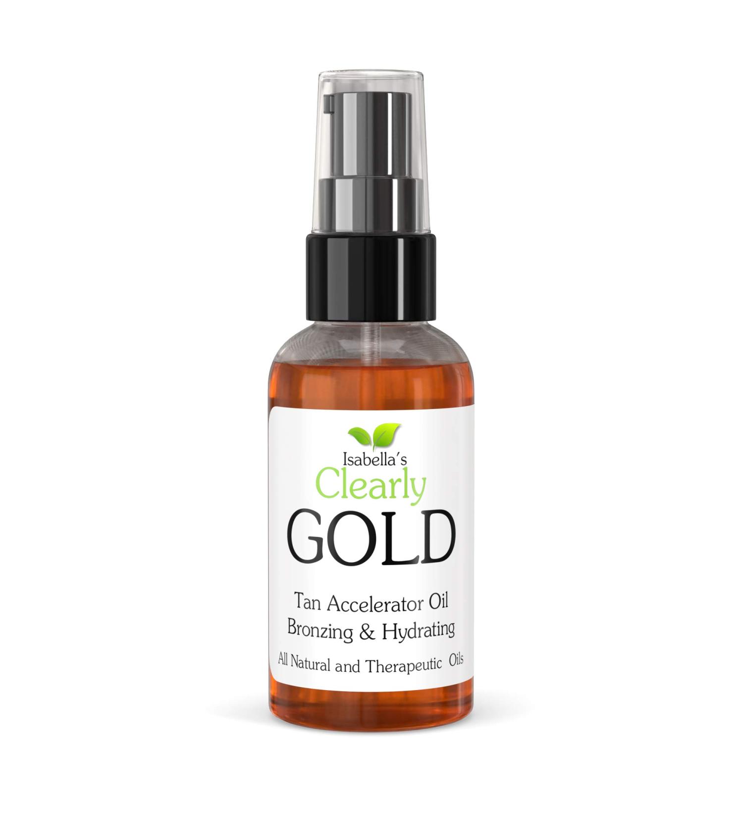 Isabella's Clearly GOLD 100% Natural Bronzing Tanning Oil - Sun Tan Accelerator with Olive, Carrot Seed, and Coconut - Made in USA - Buy Online on GoSupps.com