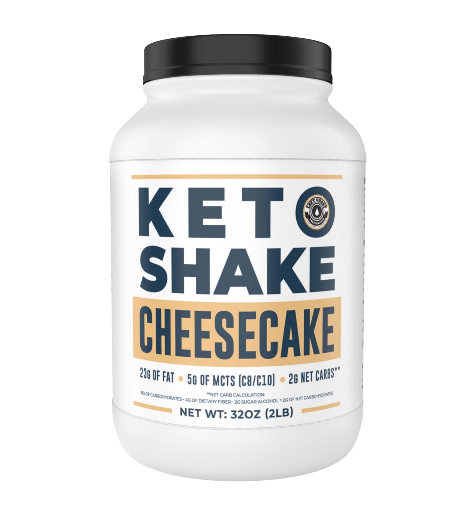 Cheesecake Keto Meal Replacement Shake 2lbs - Low Carb Protein Powder Shake Mix High Fat with MCTs Collagen Peptides and Real USA Cream Cheese Cheesecake 32 Ounce (Pack of 1) - Buy Online on GoSupps.com