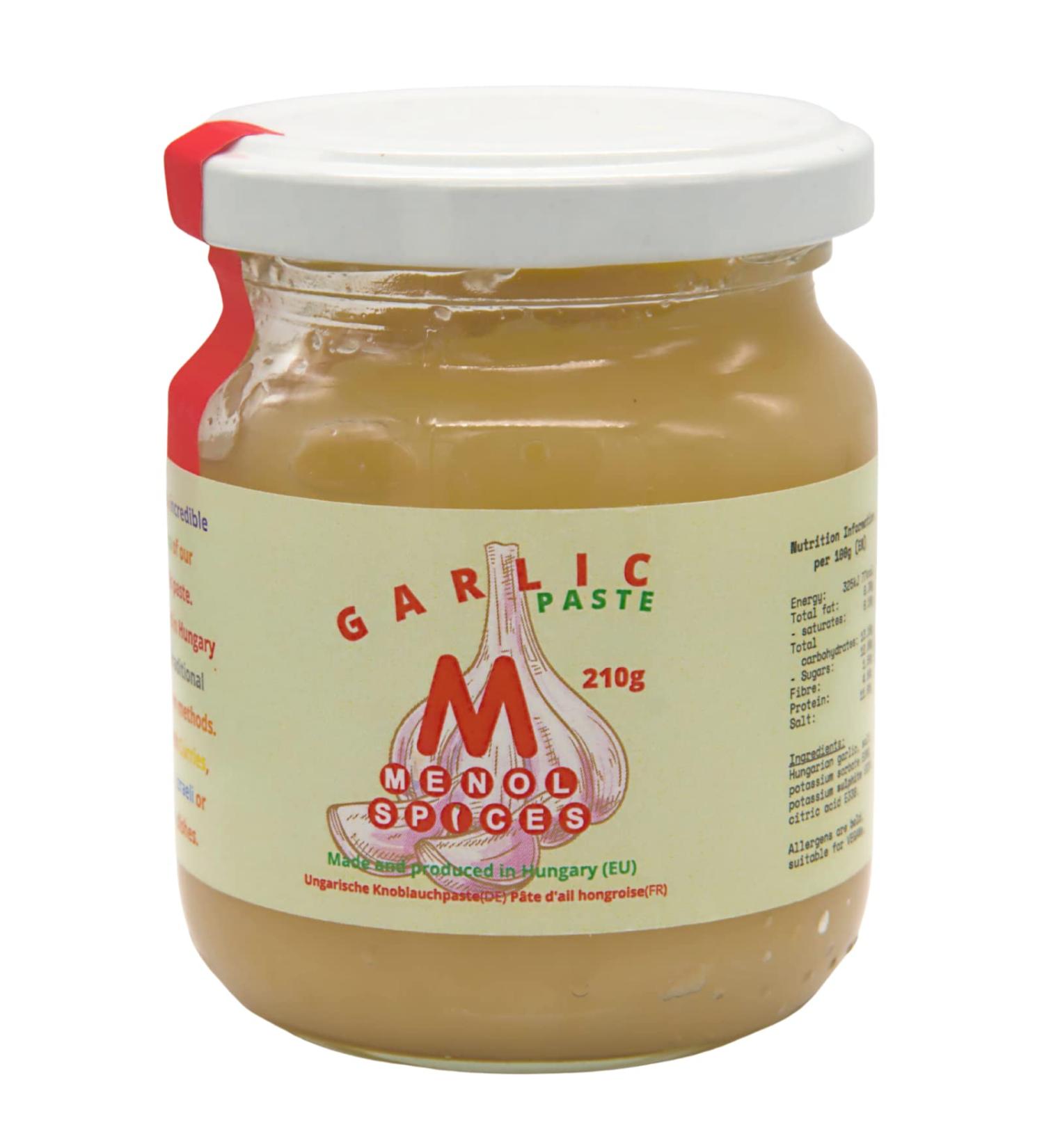 Menol Spices Garlic Paste 210g - Authentic EU (Hungary) Garlic Puree for Fresh Gourmet Flavors - Buy Online on GoSupps.com
