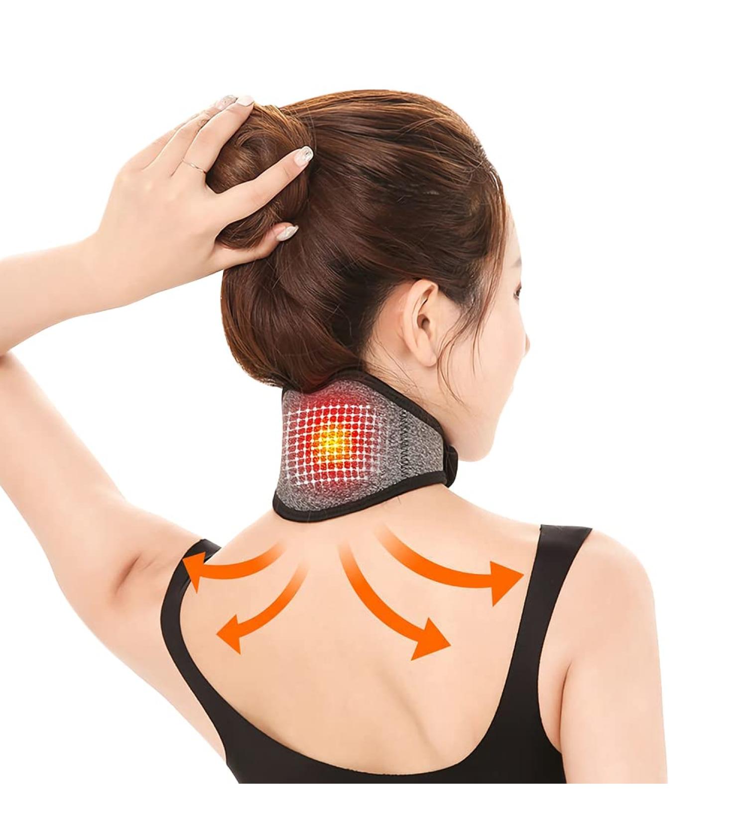 XGOPTS Magnetic Self Heating Neck Support Brace - Tourmaline Therapy Wrap for Pain Relief and Headache - Grey, One Size - Buy Online on GoSupps.com
