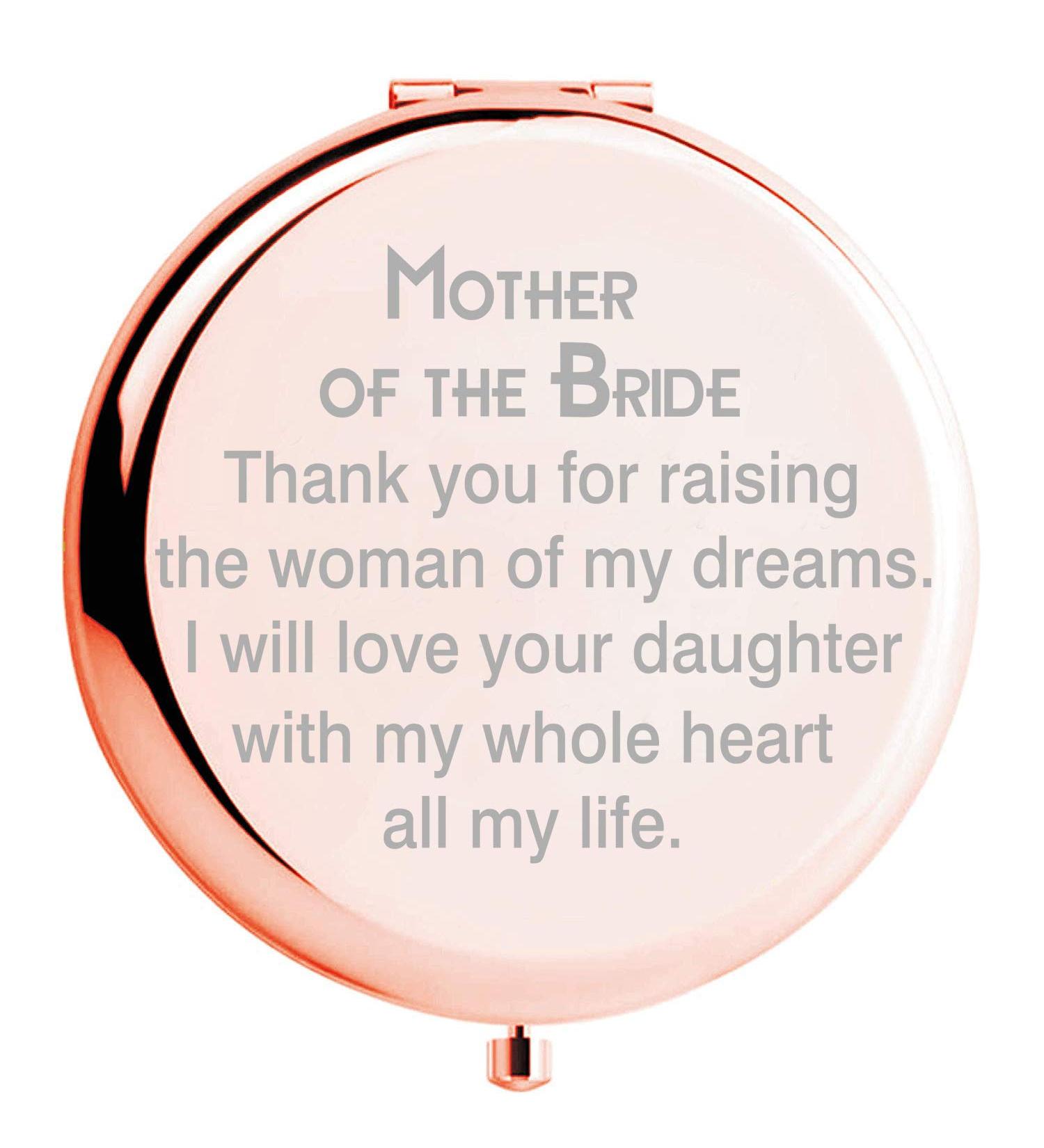 Mother of the Bride Engraved Compact Mirror - Thoughtful Thank You Gift for Mom | Unique Mother's Day Present from Daughter/Son - Buy Online on GoSupps.com