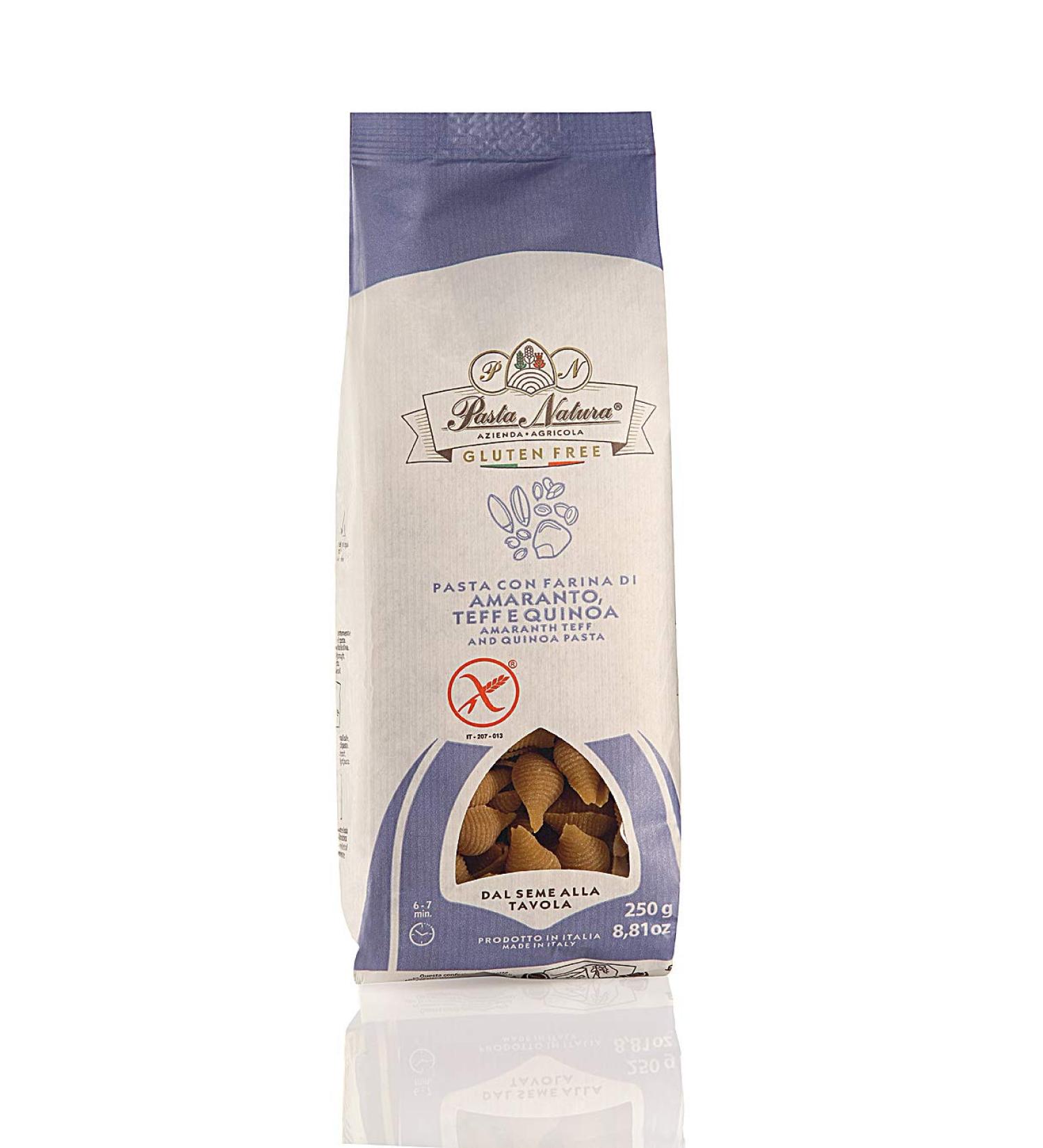 Pasta Natura Pasta Natura P tes La Farine d'Amarante de Teff/de Quinoa 250 g Conchiglie