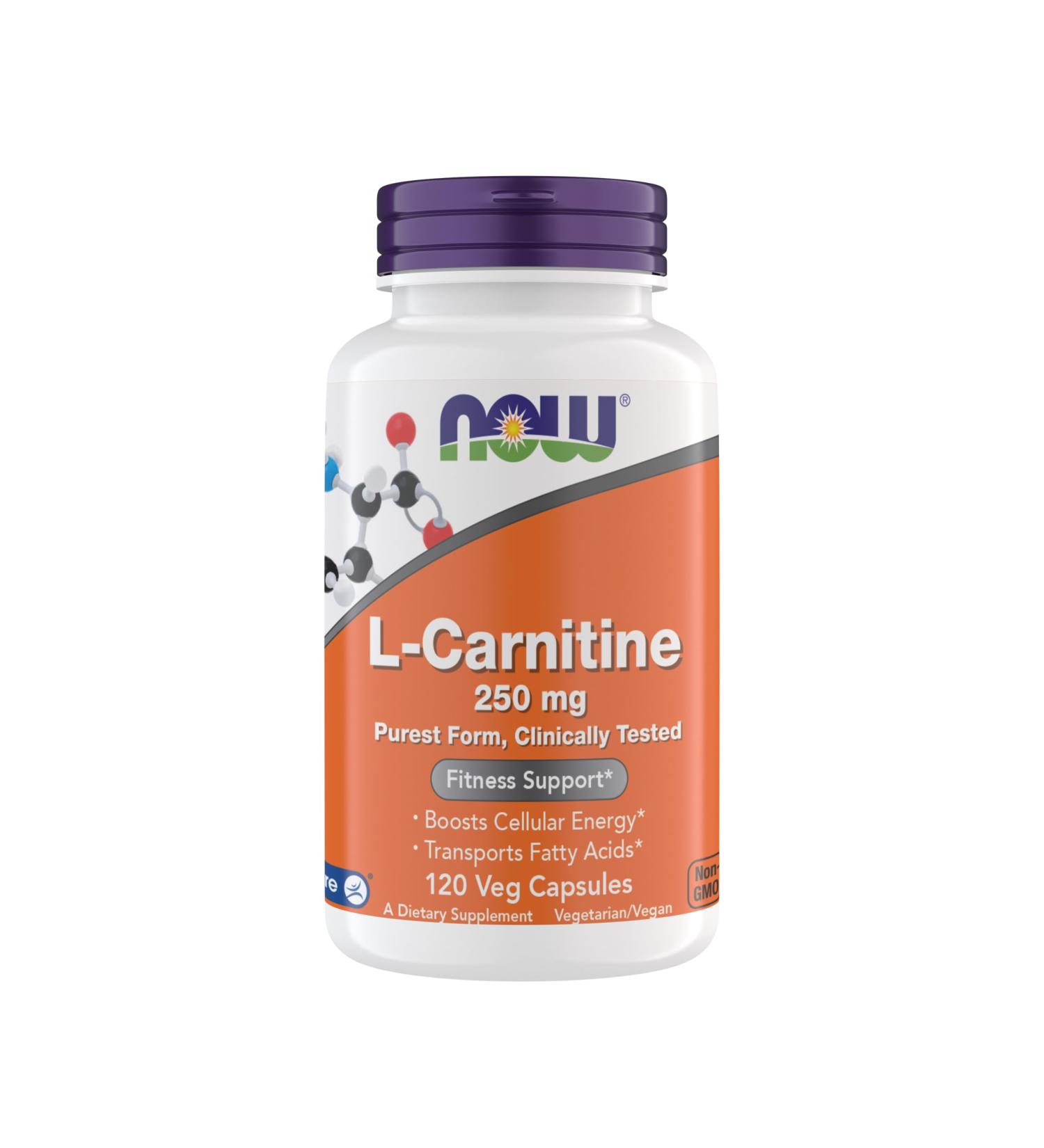 Now Supplements L-Carnitine 250 mg Purest Form* Amino Acid* Fitness Support* Metabolic Support 120 Vegetarian Capsules Gluten Free Vegan Kosher Non-GMO - Buy Online on GoSupps.com