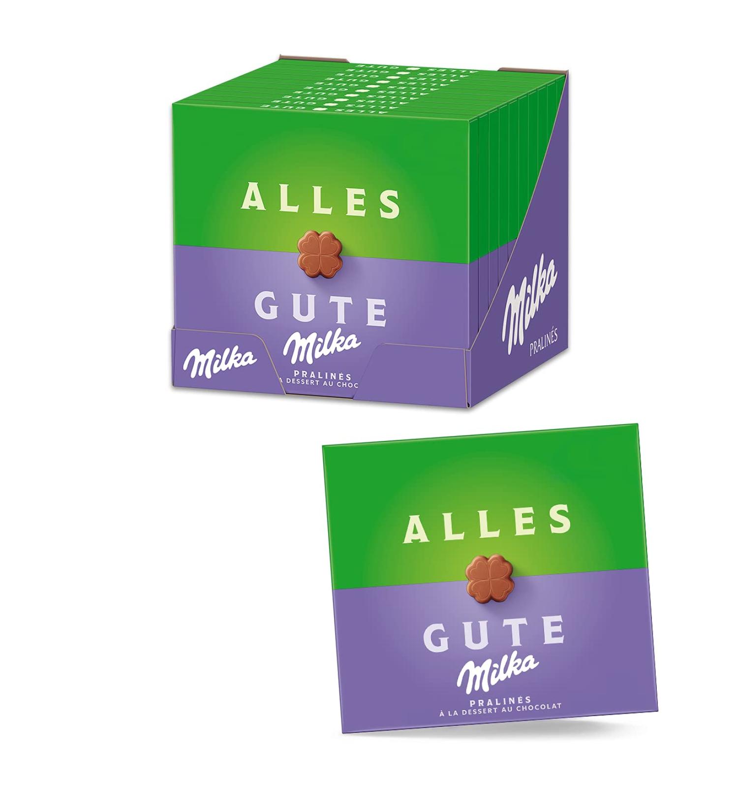 Buy Milka Alles Gute Pralines 10x110g - Premium Alpine Milk Chocolate & Cocoa Cream Filling - International Shipping - Buy Online on GoSupps.com