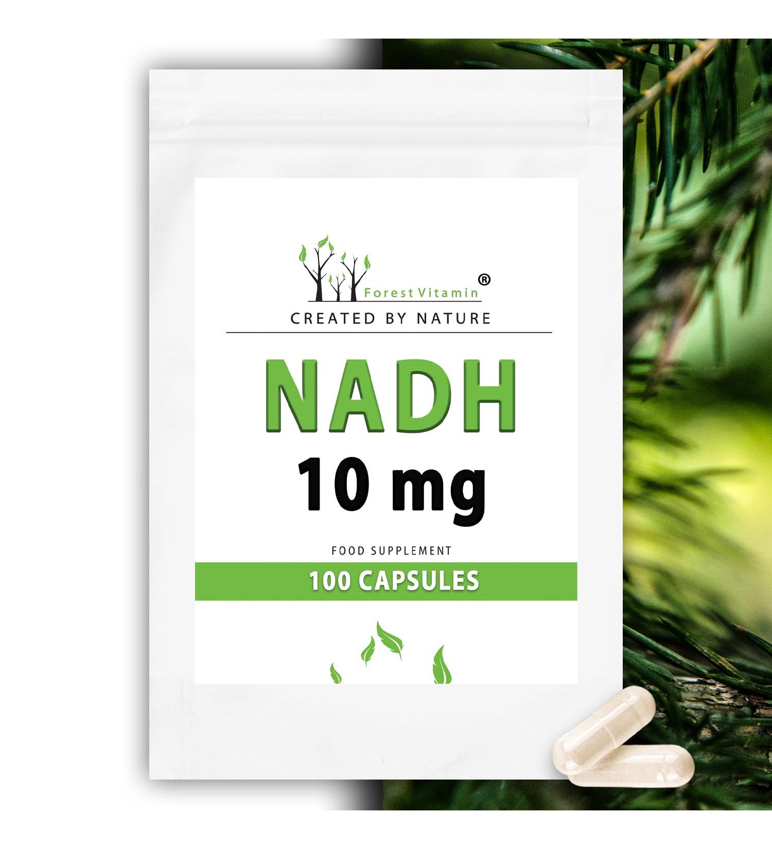 NADH - Forest Vitamin 10mg - 100 Capsules for Energy & Well-Being | International Shipping Available - Buy Online on GoSupps.com