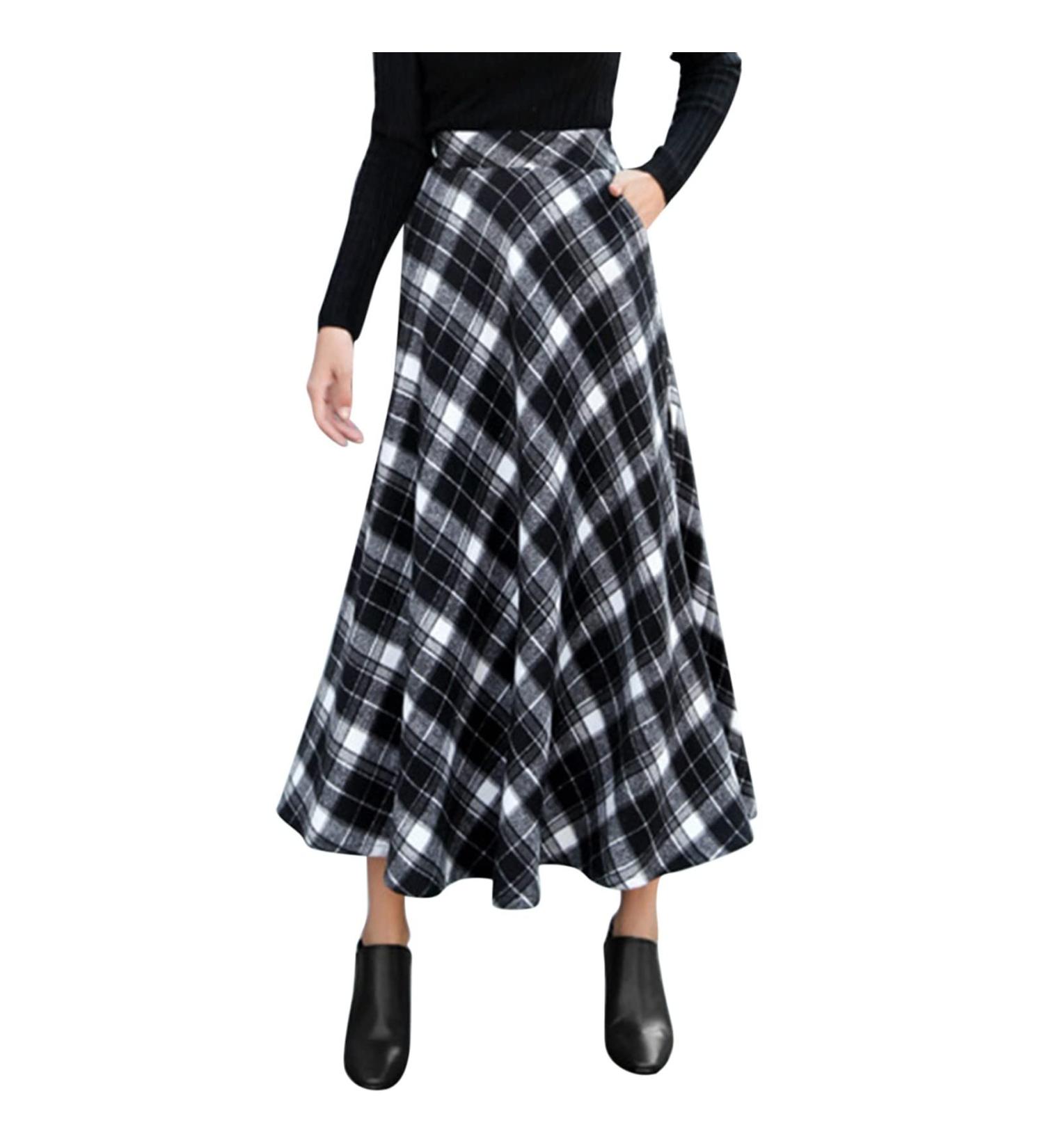 Elegant Boho A-Line Skirt | Folding Rock Casual Dress with Flower Pattern & Button Detail | International Shipping Available - Buy Online on GoSupps.com